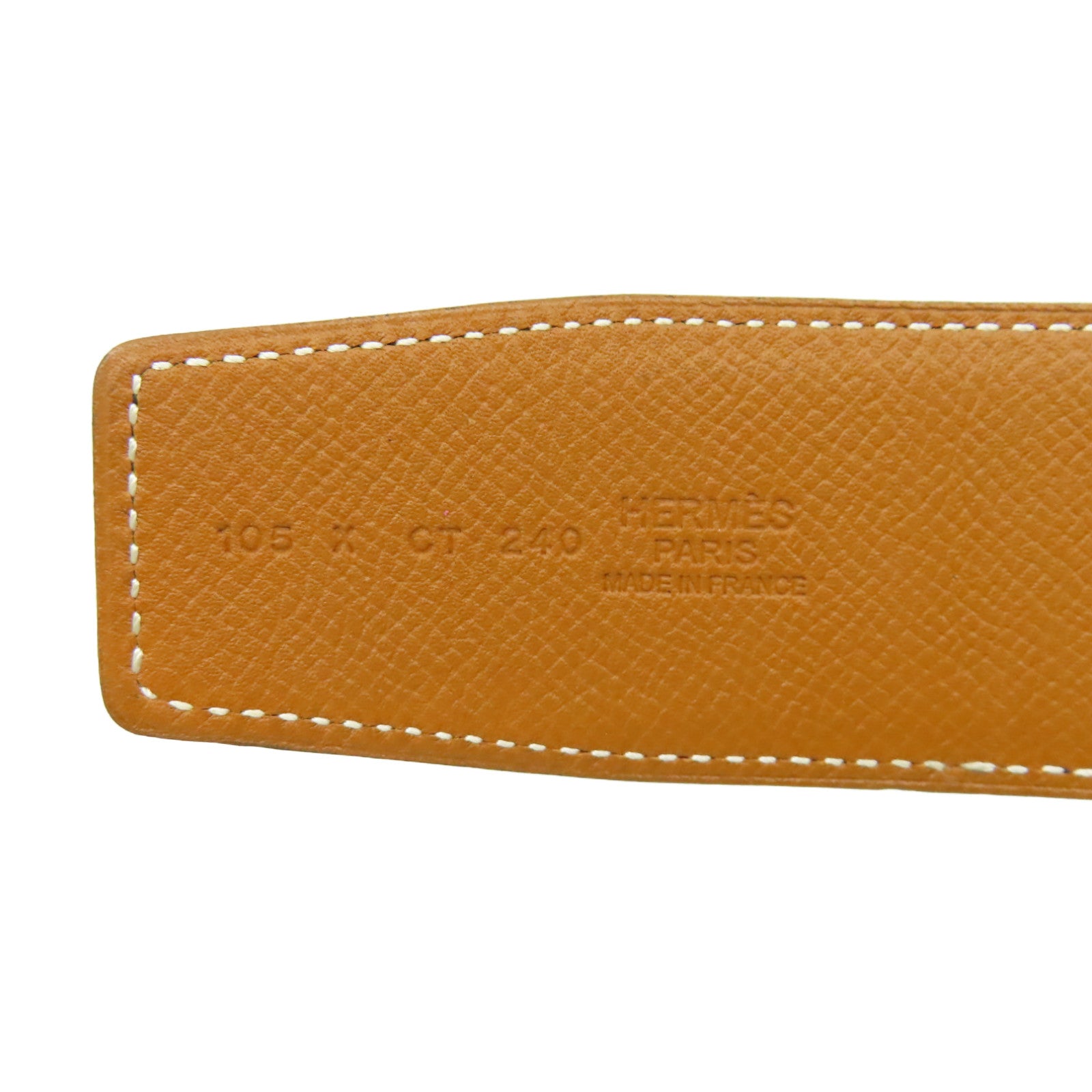 HERMES Epsom皮革Reversible Leather Strap Belt金扣皮帶黑色/棕色