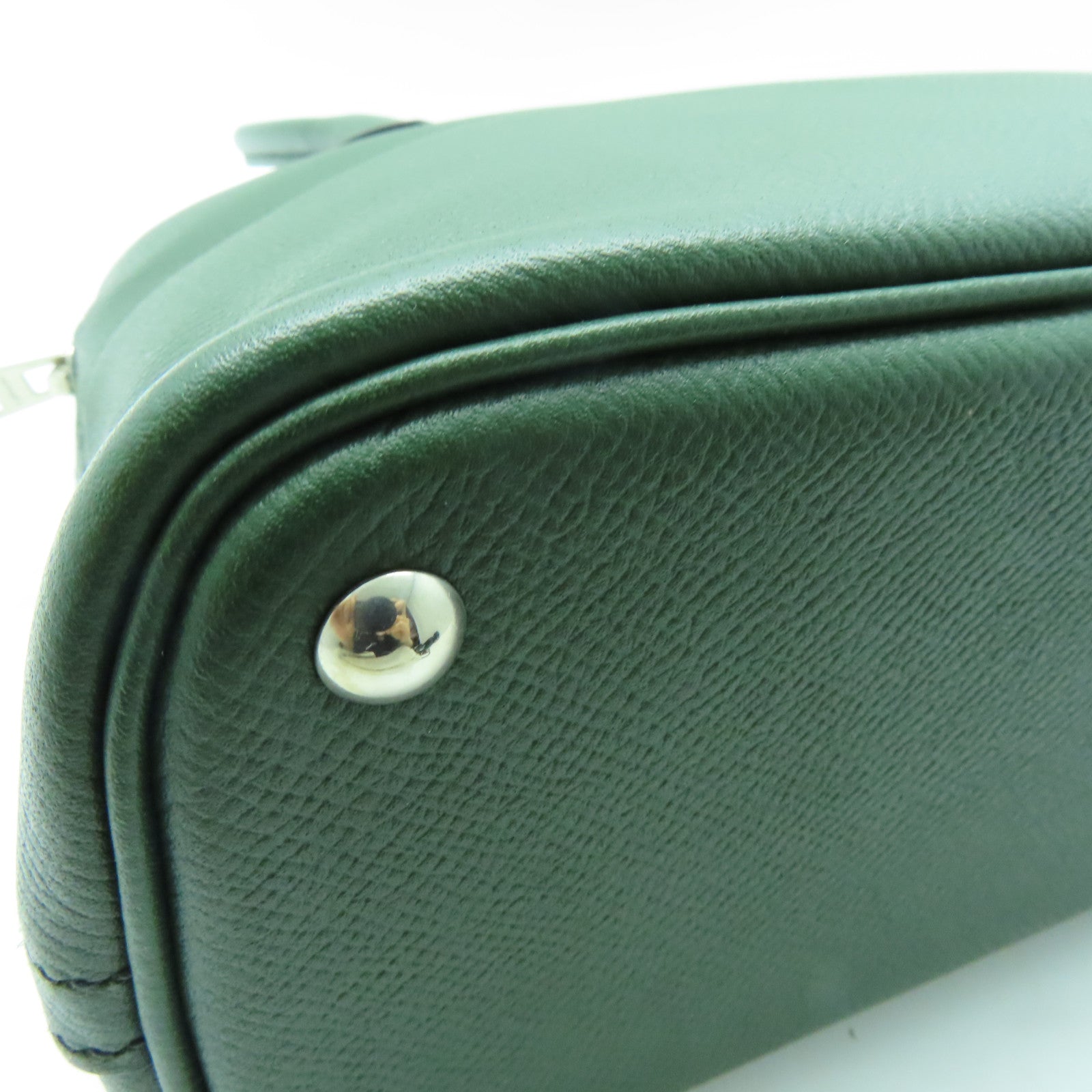 HERMES Epsom皮革Bolide 27 Hand Bag银扣手挽袋绿色