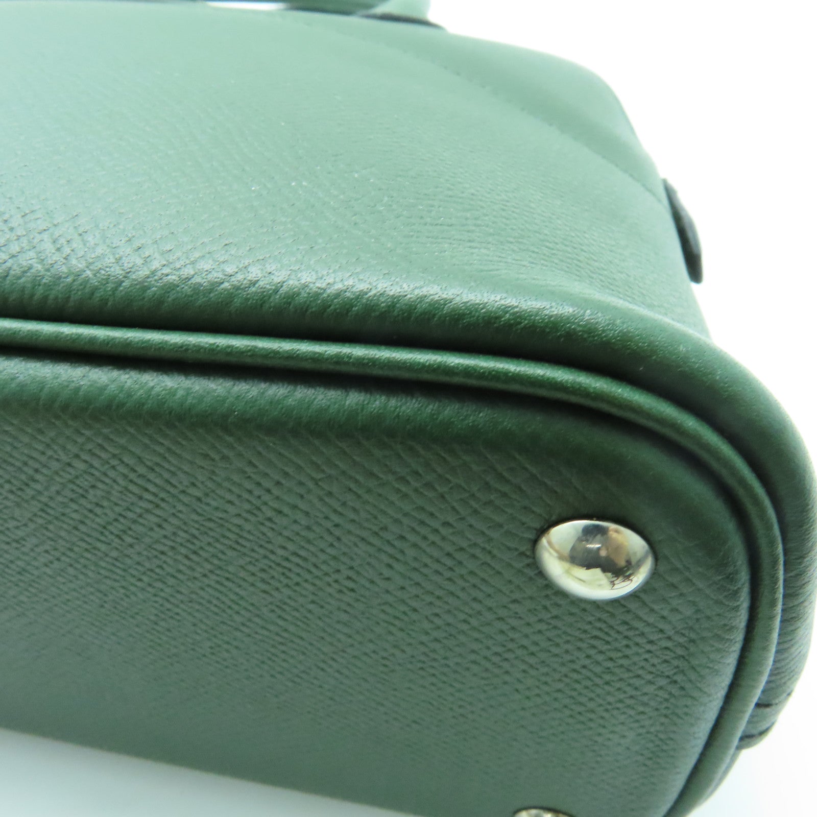 HERMES Epsom皮革Bolide 27 Hand Bag银扣手挽袋绿色