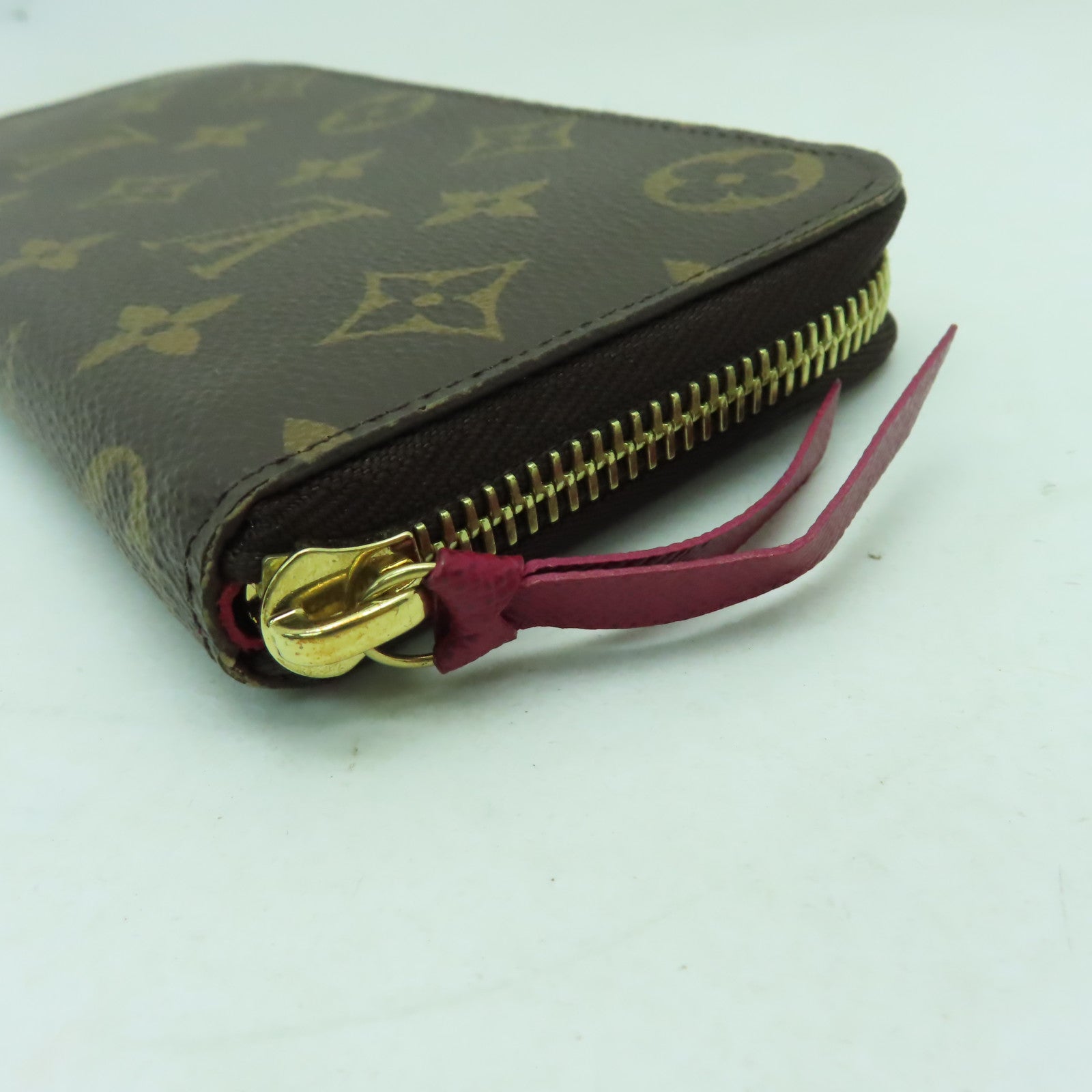 LOUIS VUITTON Monogram Clemence金扣長錢包啡色