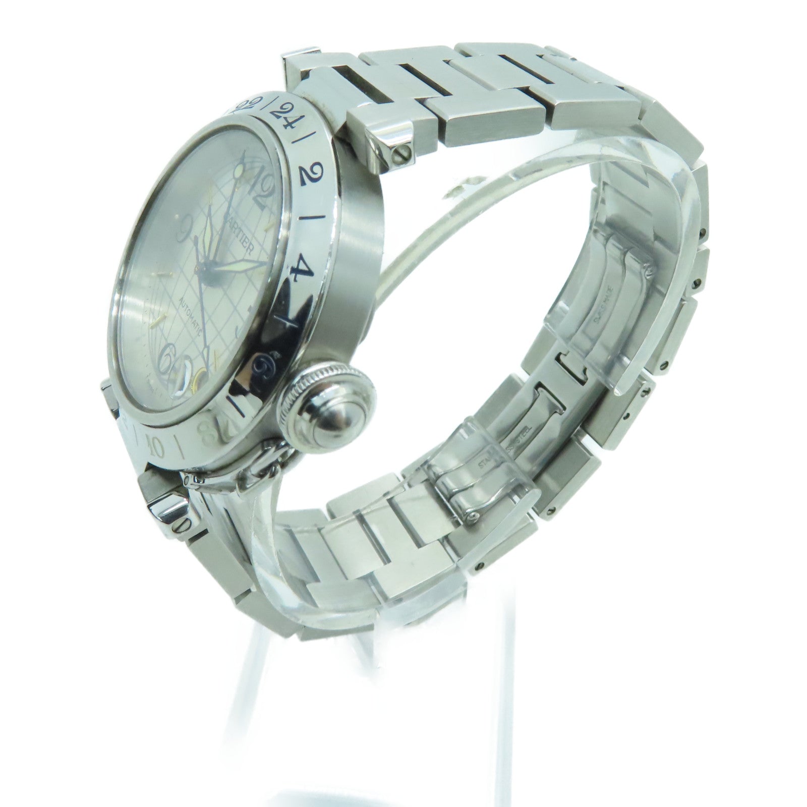 CARTIER Pasha C不鏽鋼手錶自動機芯銀色