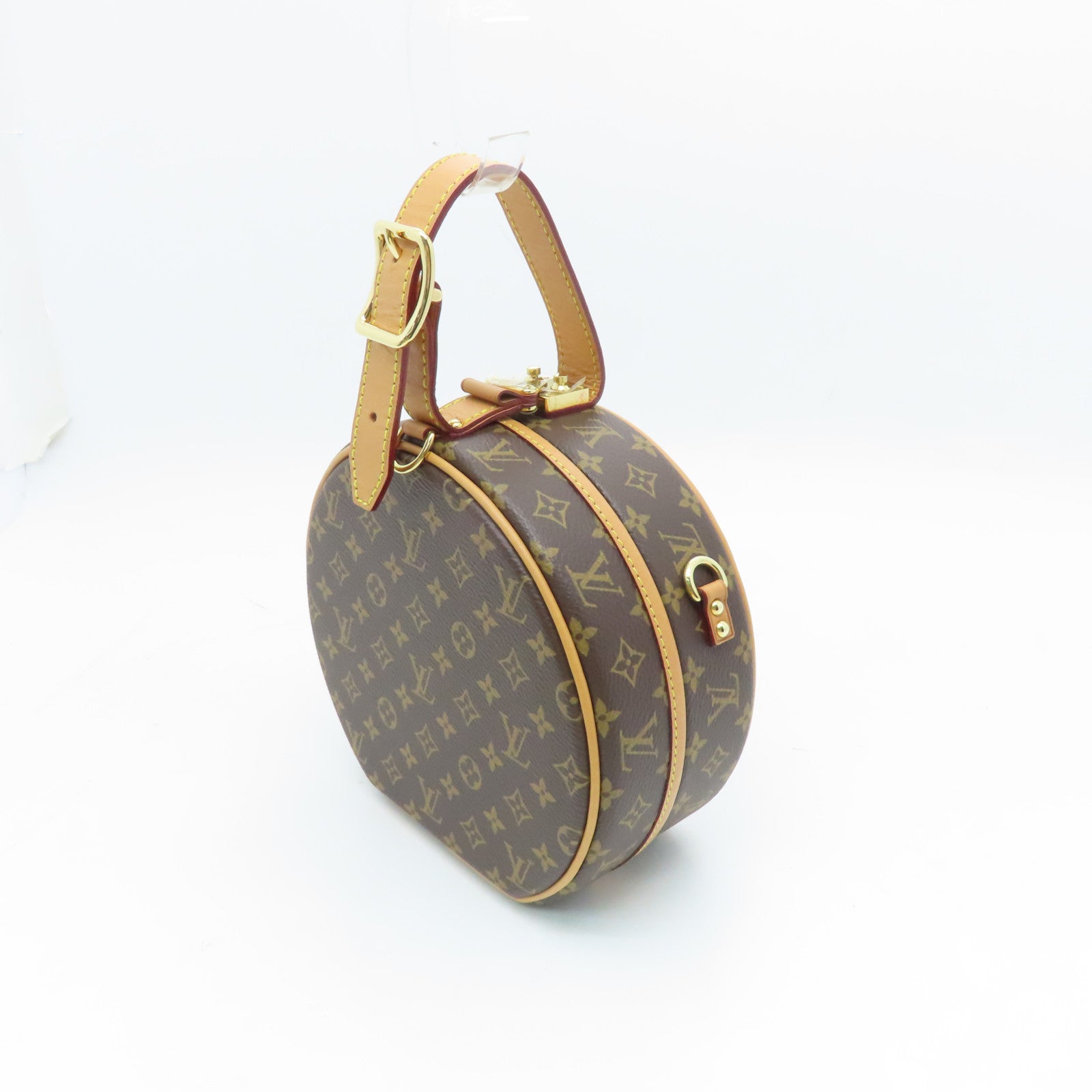 LOUIS VUITTON Monogram Bolite Petite Chapeau Gold Buckle Shoulder Bag Brown