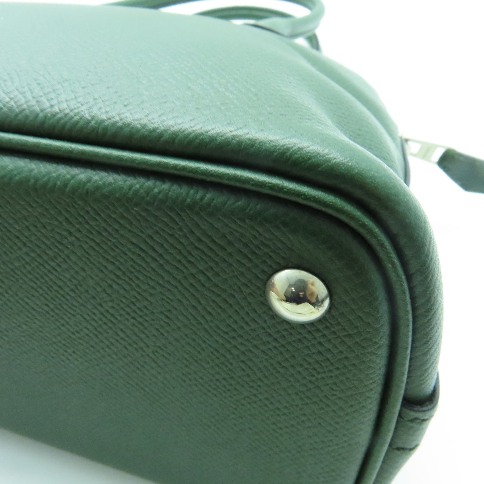 HERMES Epsom皮革Bolide 27 Hand Bag银扣手挽袋绿色