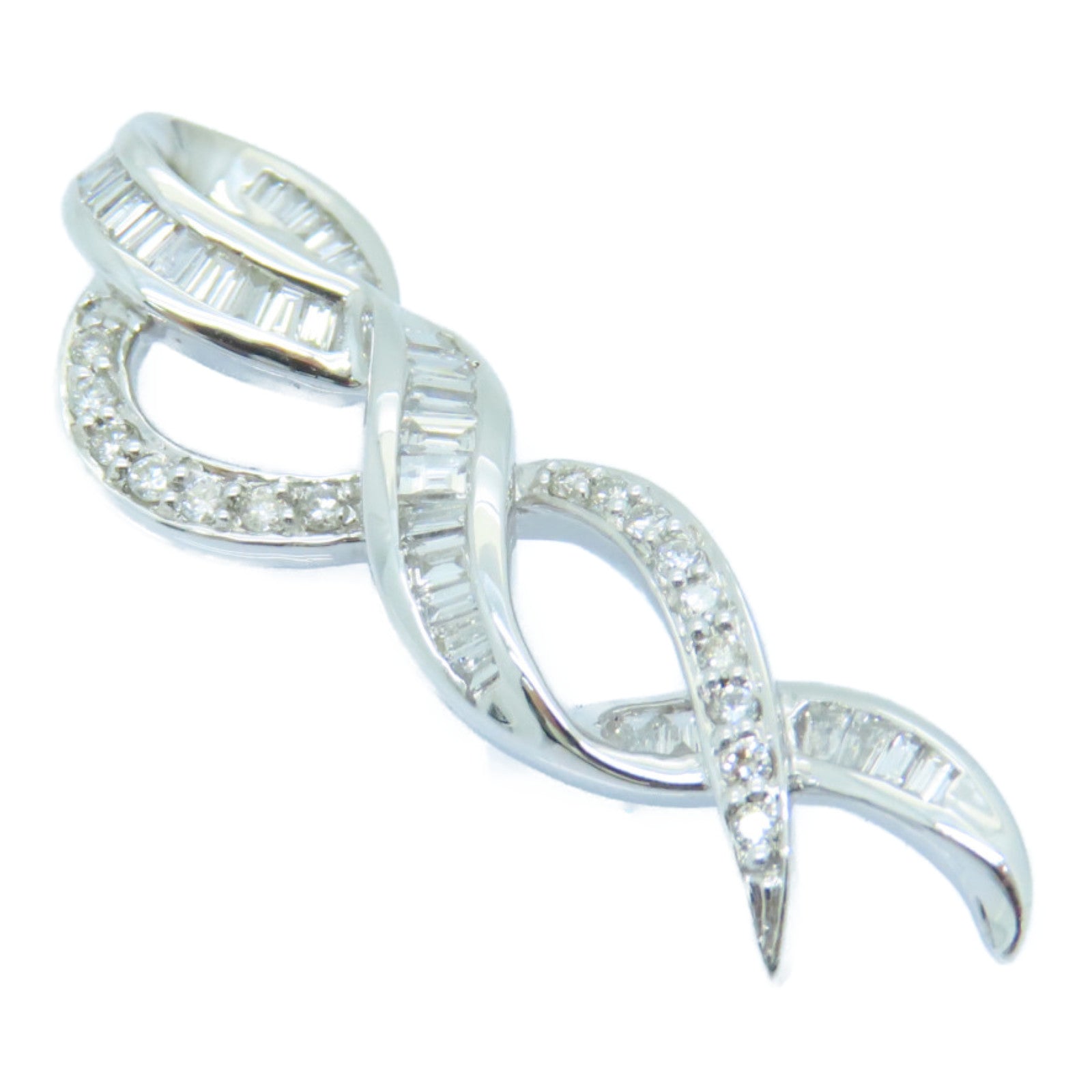 JEWELRY 18K白金Diamond Pendant 0.16ct/0.04ct钻石吊坠