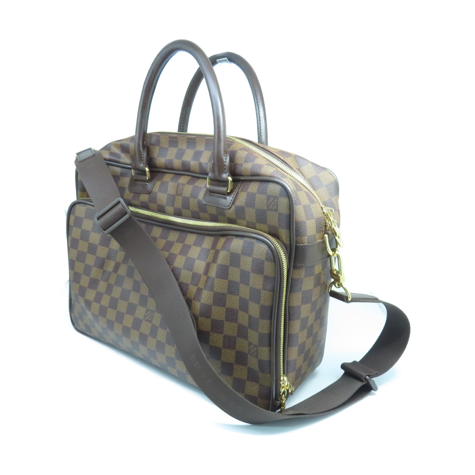 LOUIS VUITTON Damier Ebene Icare金扣肩背袋棕色