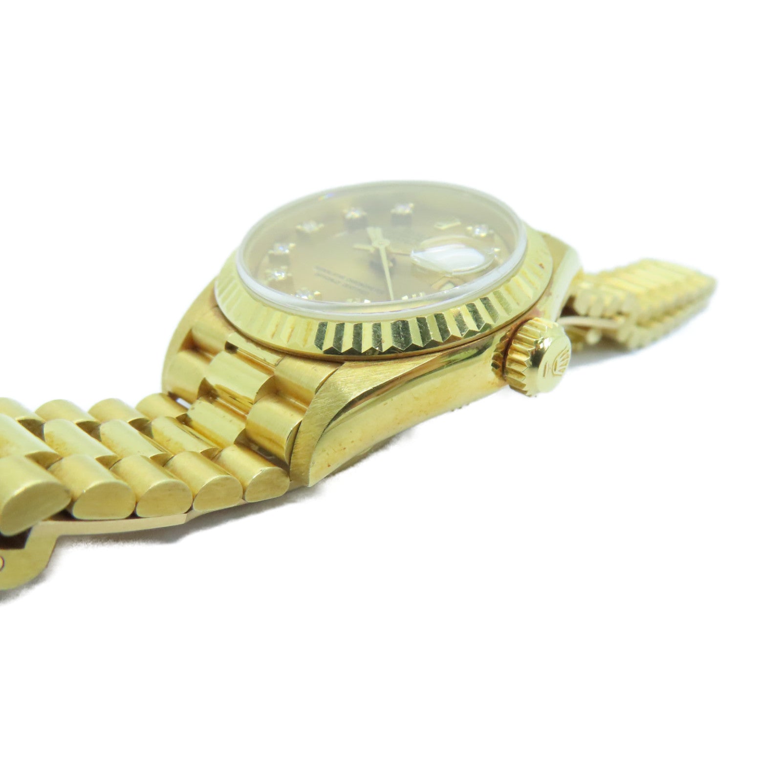 ROLEX Datejust 18K黄金/不鏽鋼手錶自動機芯金色