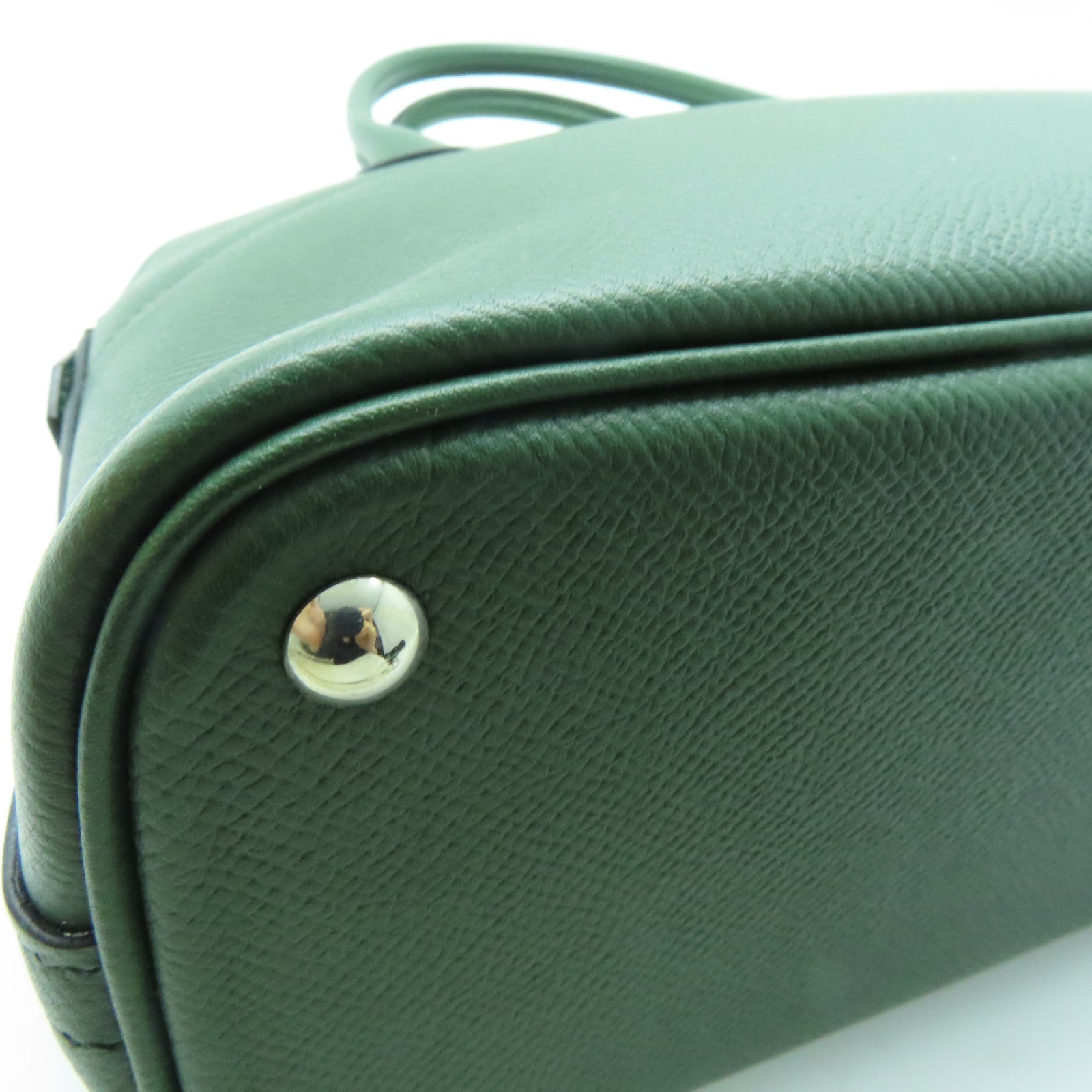 HERMES Epsom皮革Bolide 27 Hand Bag银扣手挽袋绿色