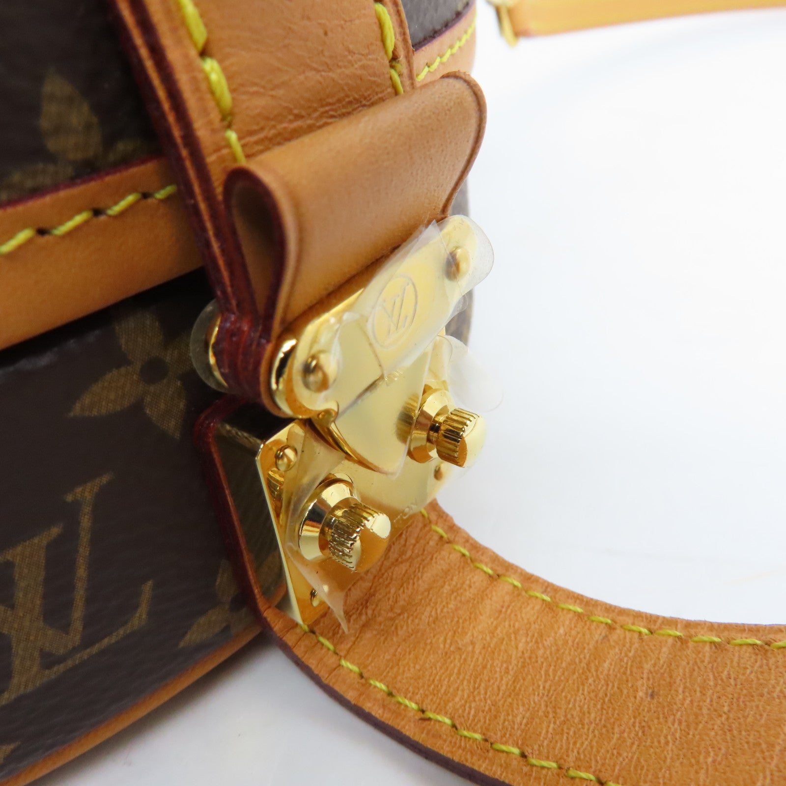 LOUIS VUITTON Monogram Bolite Petite Chapeau Gold Buckle Shoulder Bag Brown