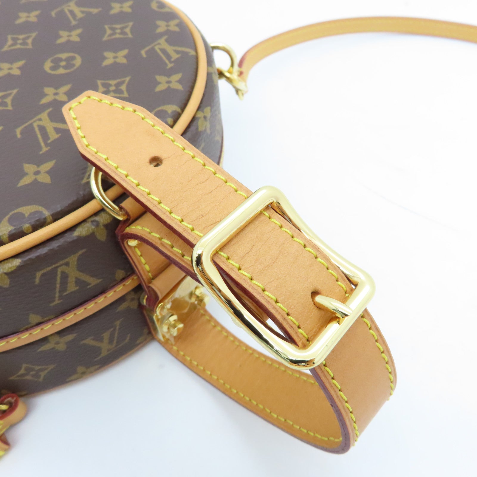 LOUIS VUITTON Monogram Bolite Petite Chapeau Gold Buckle Shoulder Bag Brown