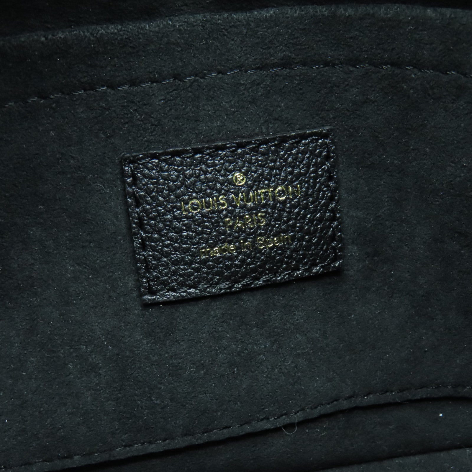 LOUIS VUITTON Monogram Empreinte Bagatelle gold buckle shoulder shoulder bag black