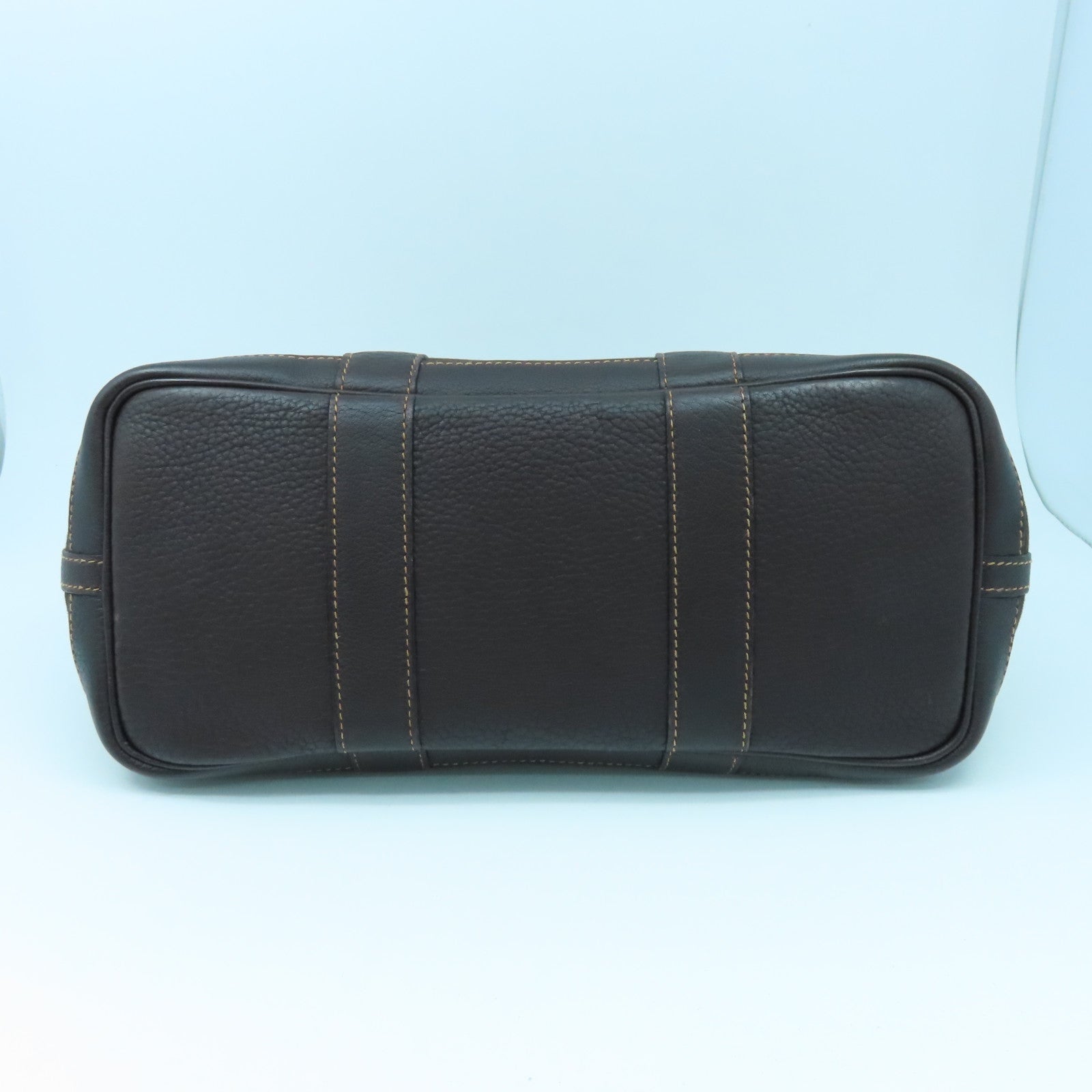 HERMES 帆布Garden Pocket TPM銀扣手挽肩背兩用袋巧克力色