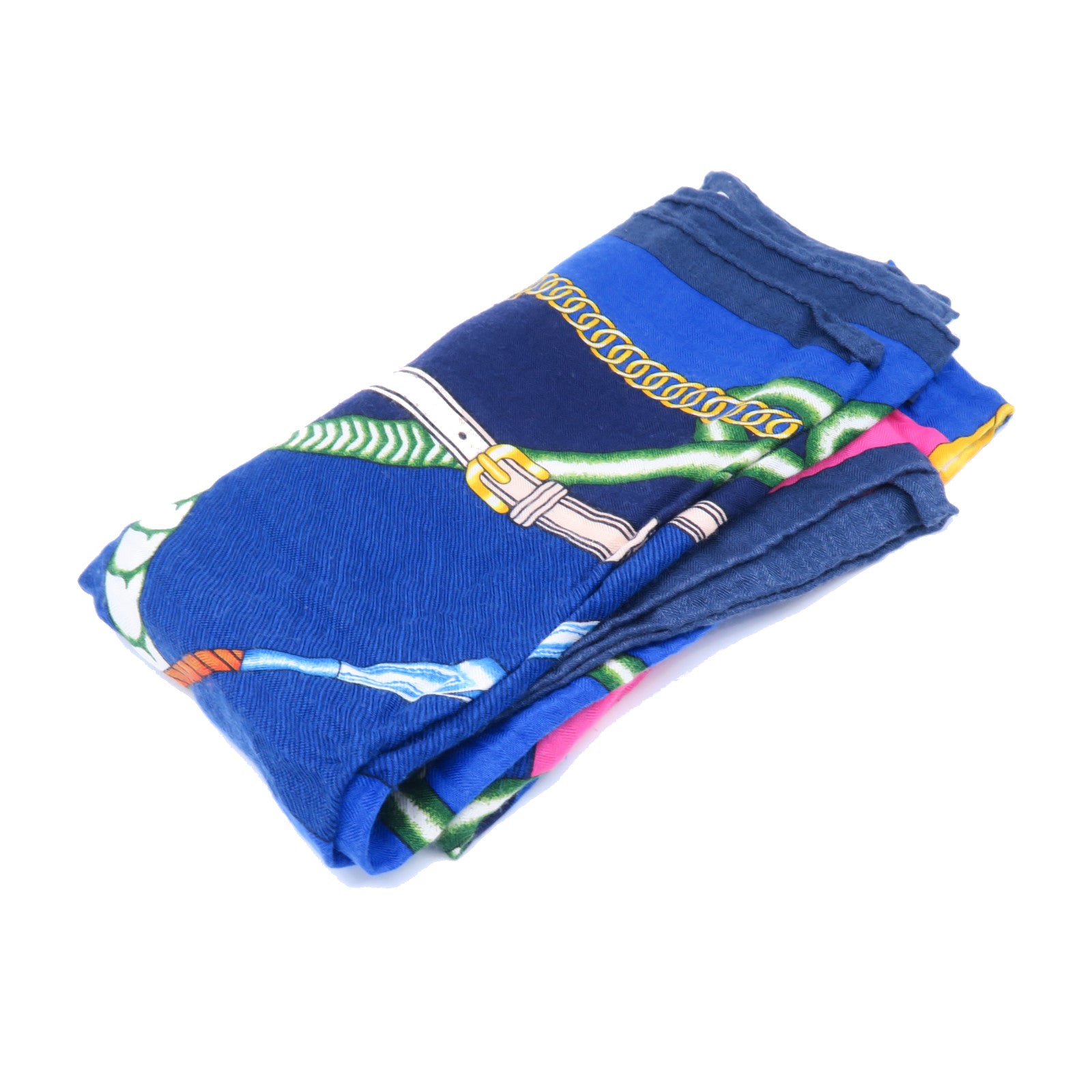 HERMES 羊絨Scarf圍巾藍色