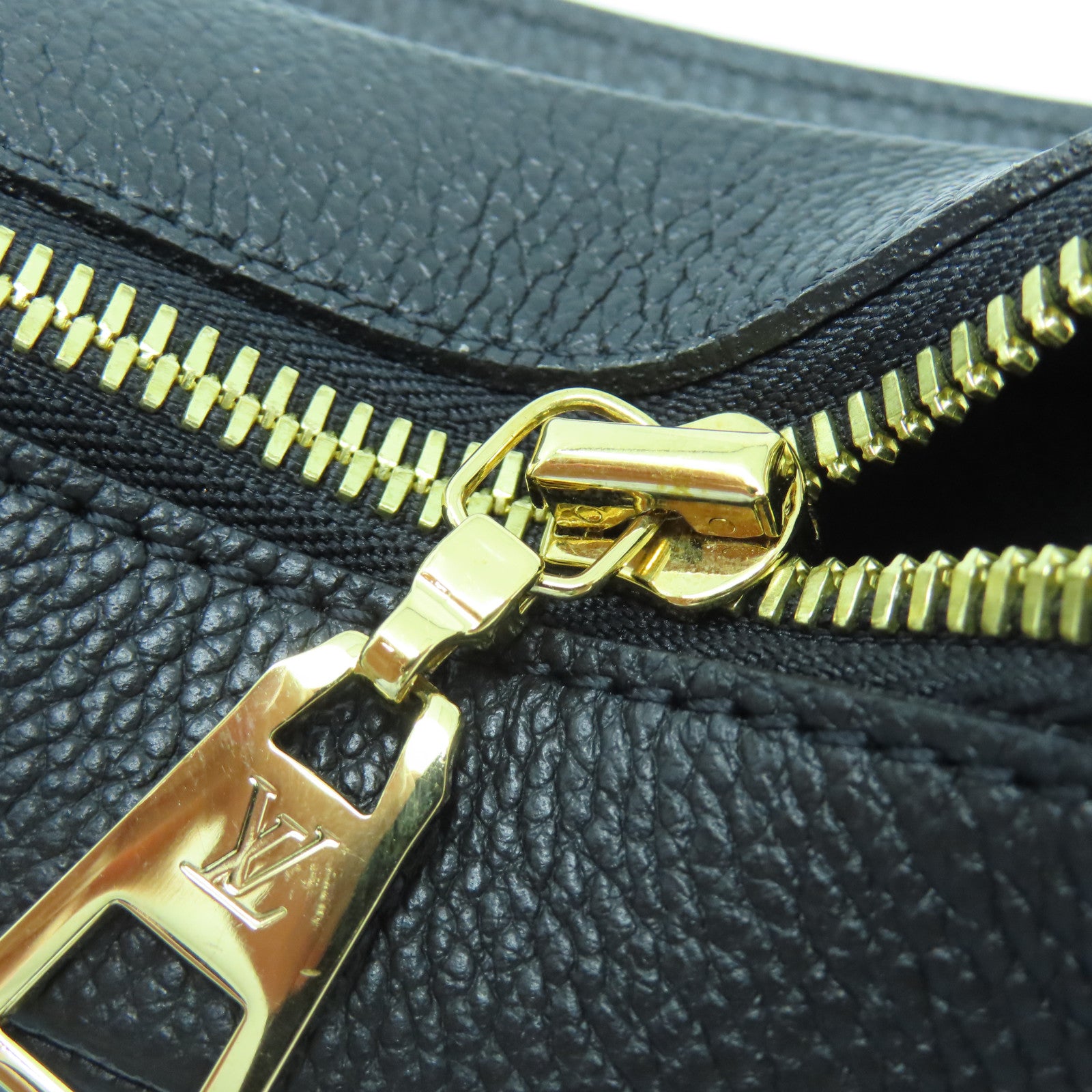 LOUIS VUITTON Monogram Empreinte Bagatelle gold buckle shoulder shoulder bag black