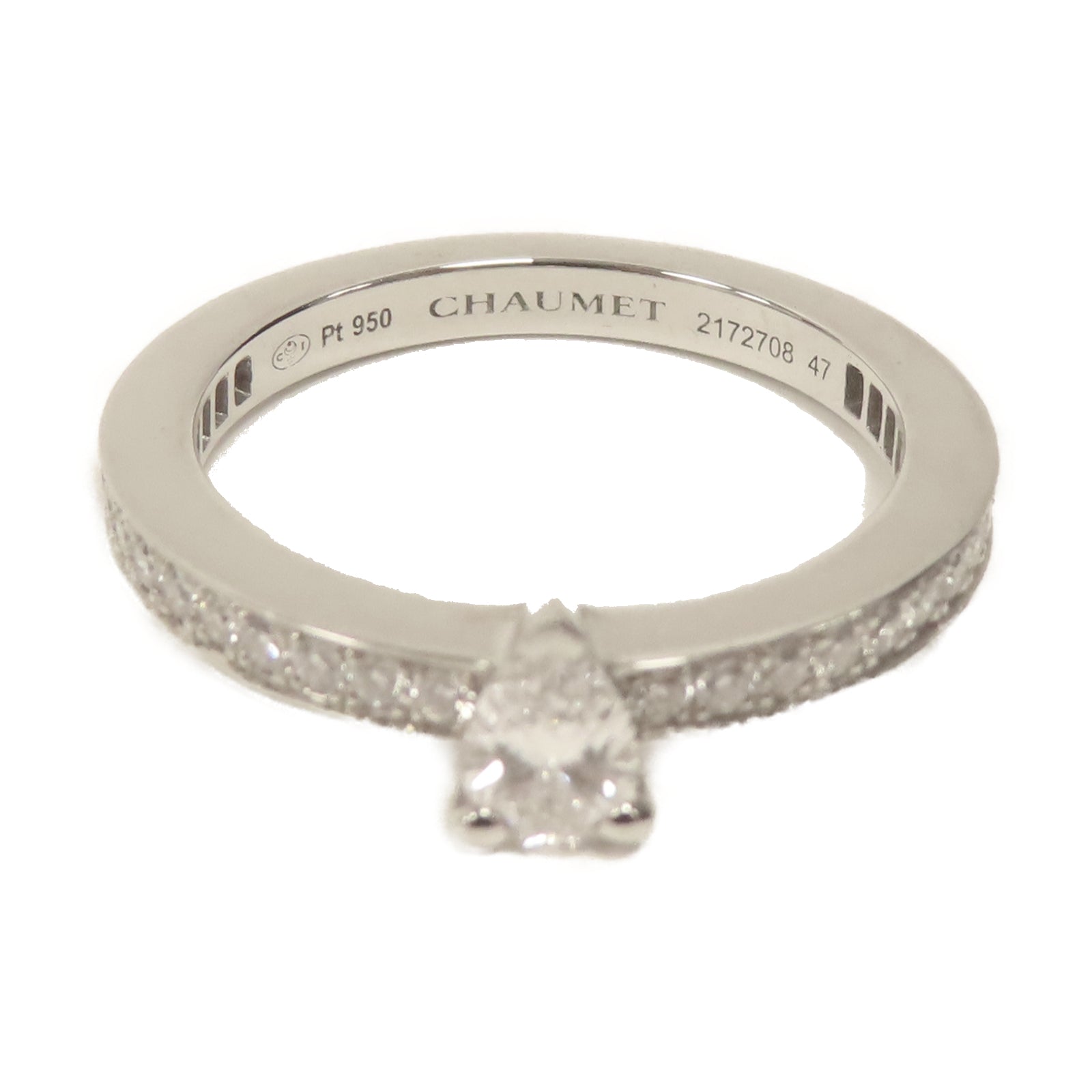 Chaumet 18K白金Diamond Ring戒指銀色US#4