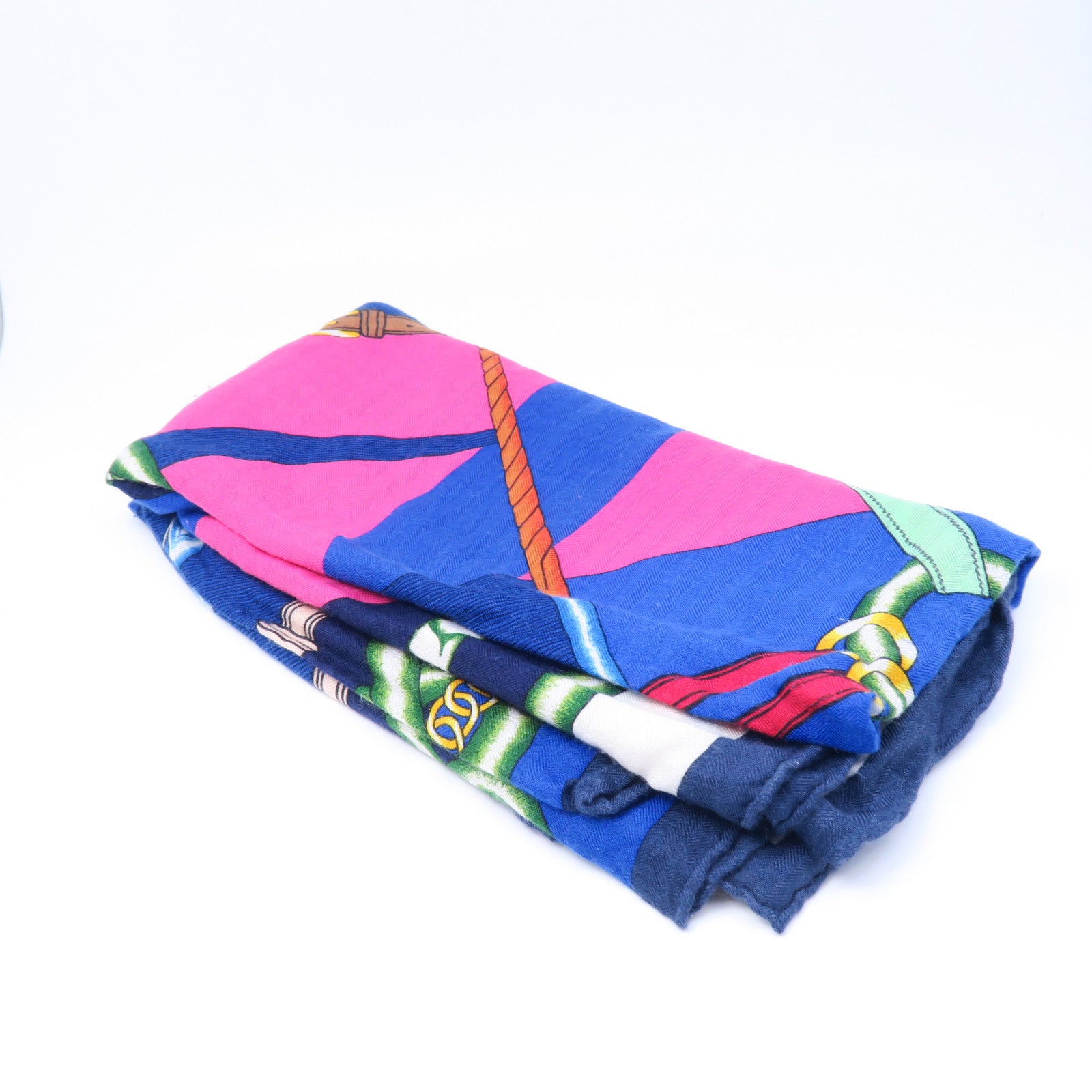HERMES 羊絨Scarf圍巾藍色