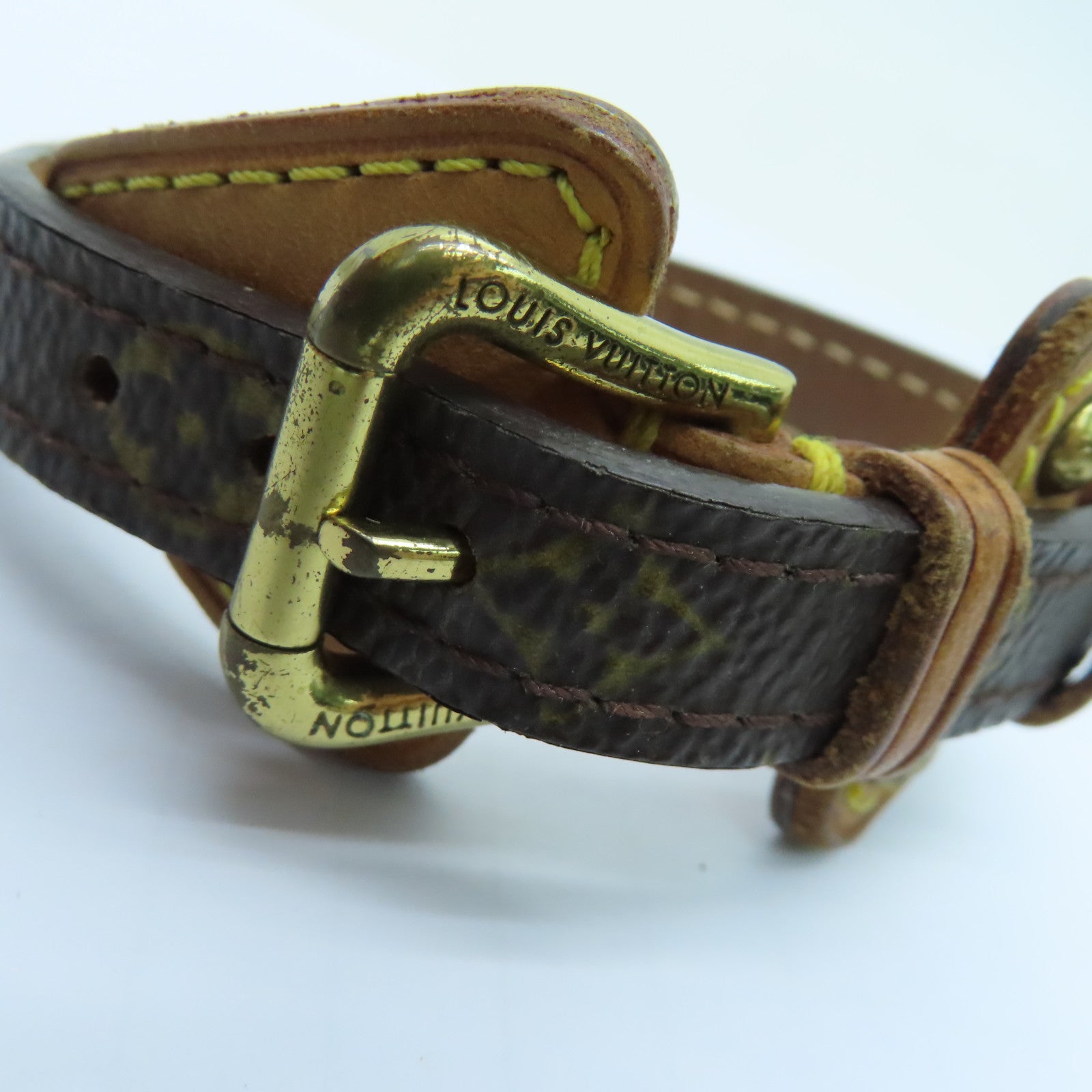 LOUIS VUITTON Monogram Bracelet手镯金扣啡色