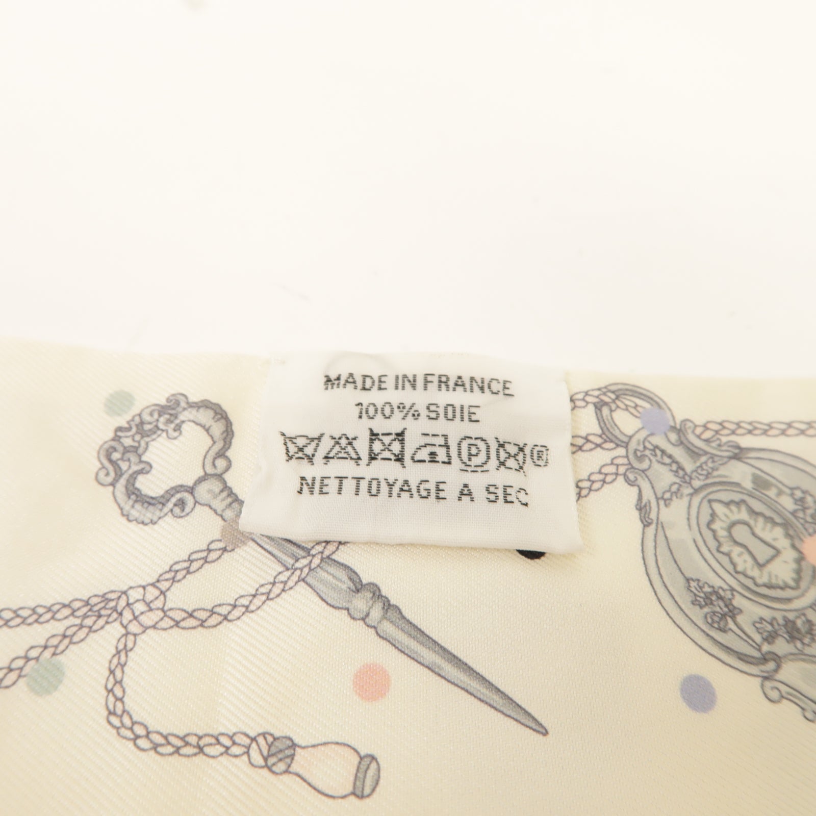 HERMES 絲質Twilly絲巾白色