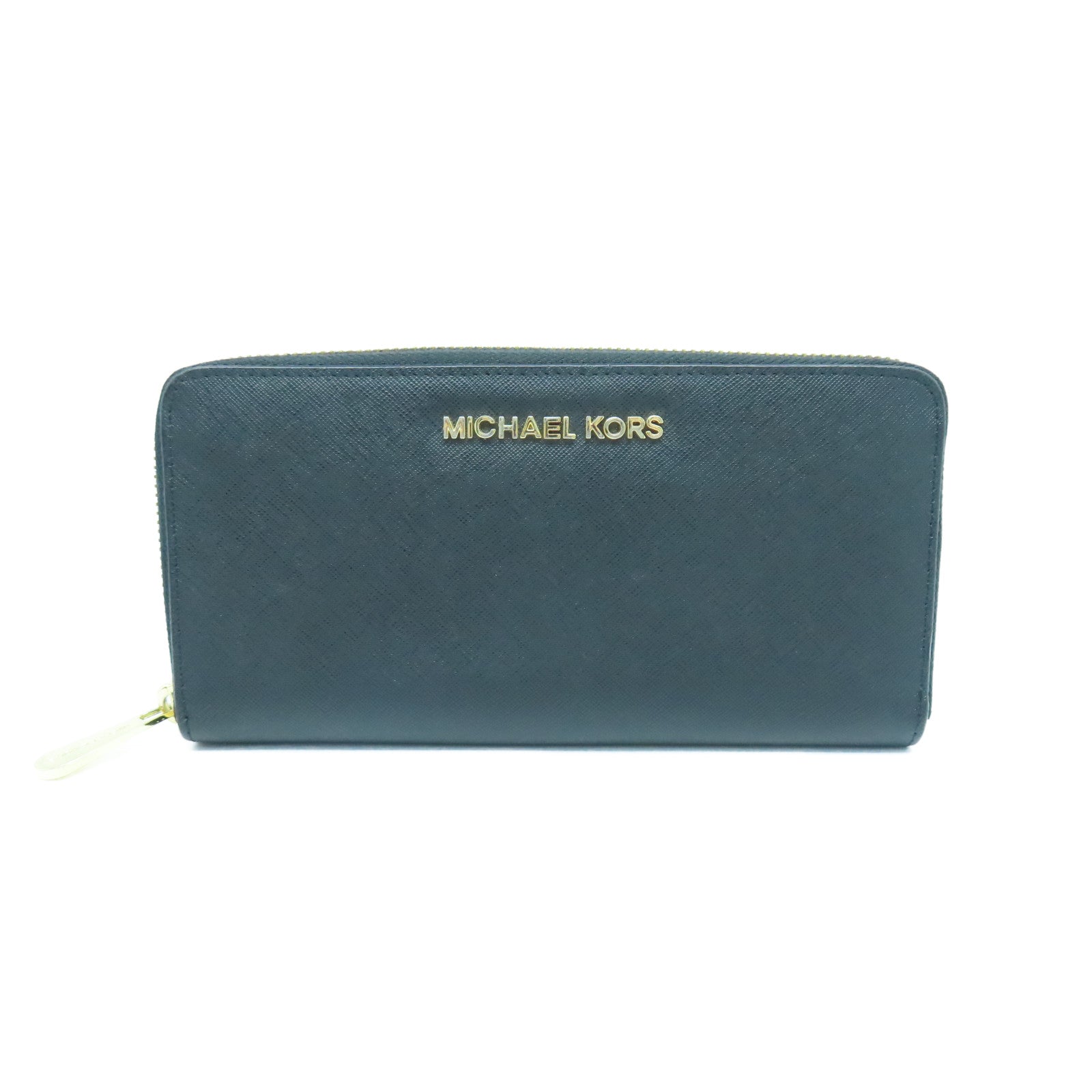 Michael Kors Leather Long Wallet Gold Buckle Long Wallet Black