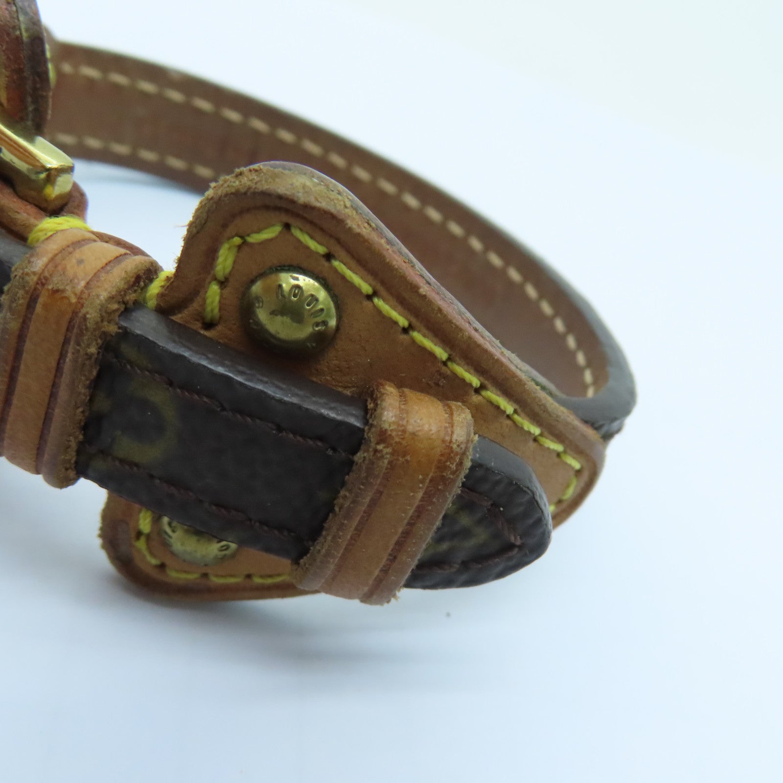 LOUIS VUITTON Monogram Bracelet手镯金扣啡色