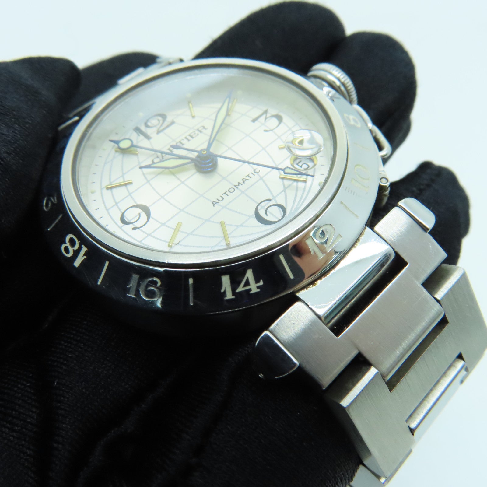 CARTIER Pasha C不鏽鋼手錶自動機芯銀色
