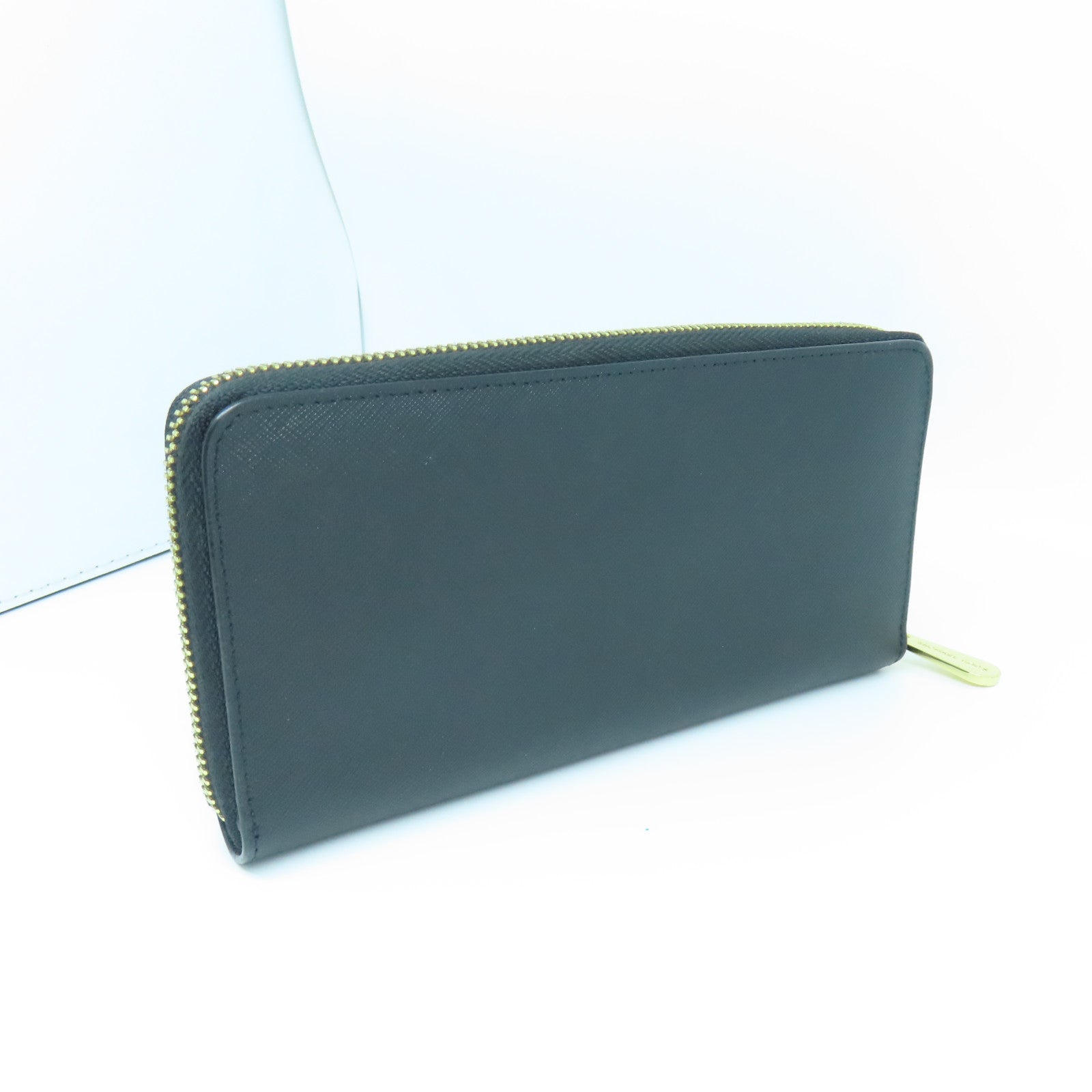 Michael Kors Leather Long Wallet Gold Buckle Long Wallet Black