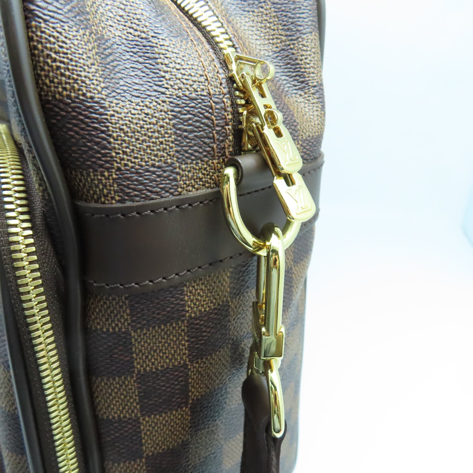 LOUIS VUITTON Damier Ebene Icare金扣肩背袋棕色