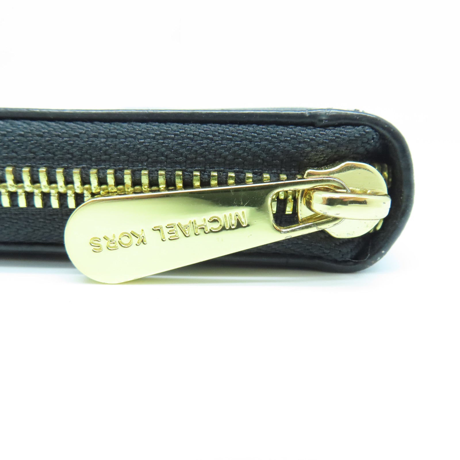 Michael Kors Leather Long Wallet Gold Buckle Long Wallet Black