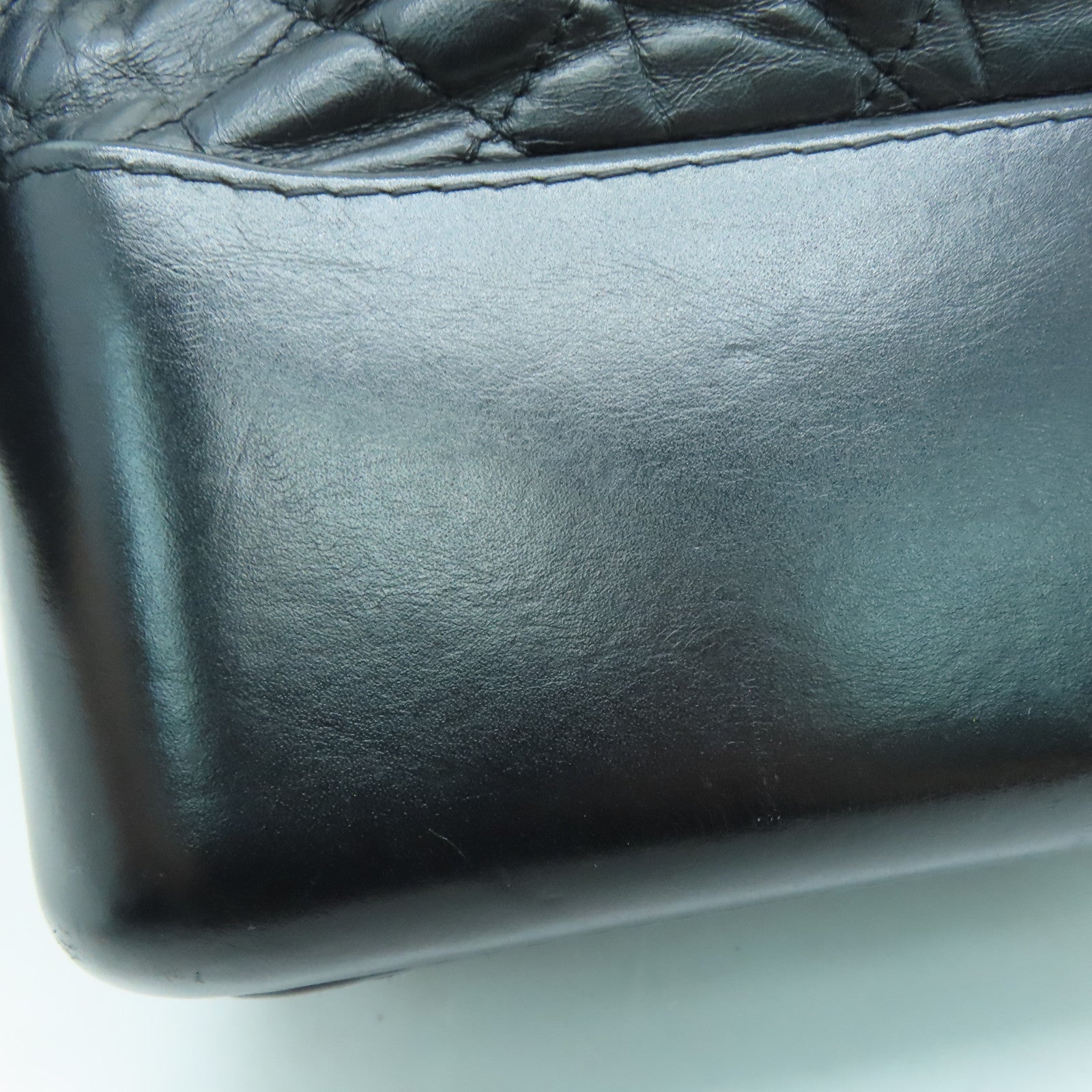 CHANEL 菱格牛皮皮革Gabrielle Medium Shoulder Bag銀扣鏈帶肩背袋黑色