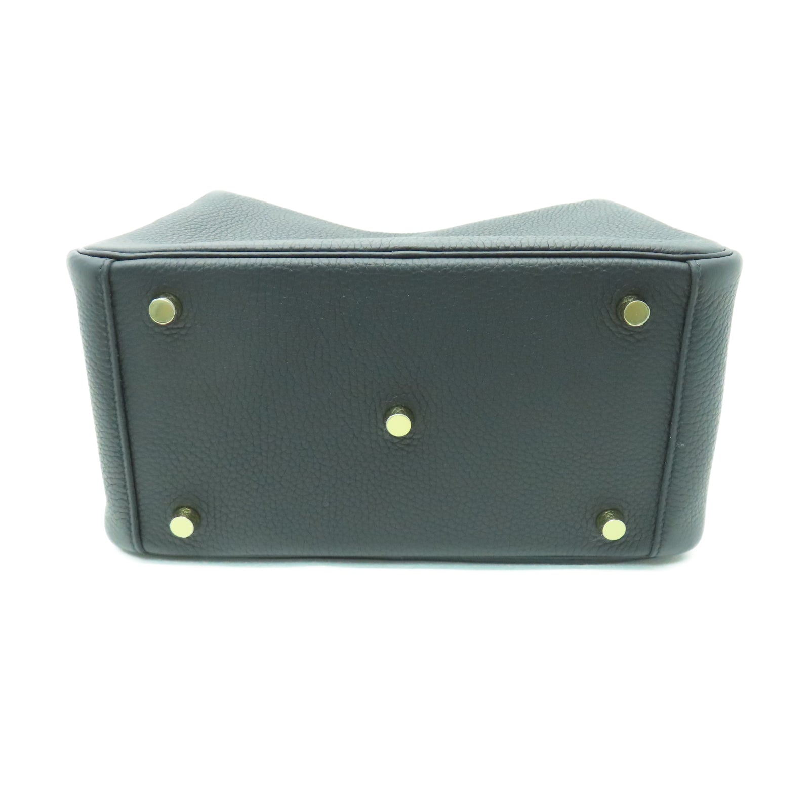 HERMES Taurillon Clemence皮革Lindy 26金扣手挽肩背兩用袋黑色
