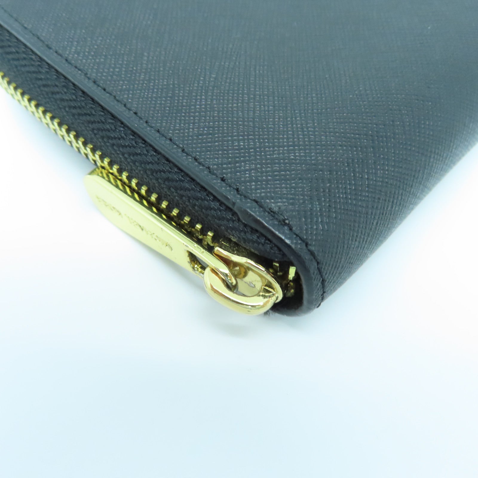 Michael Kors Leather Long Wallet Gold Buckle Long Wallet Black