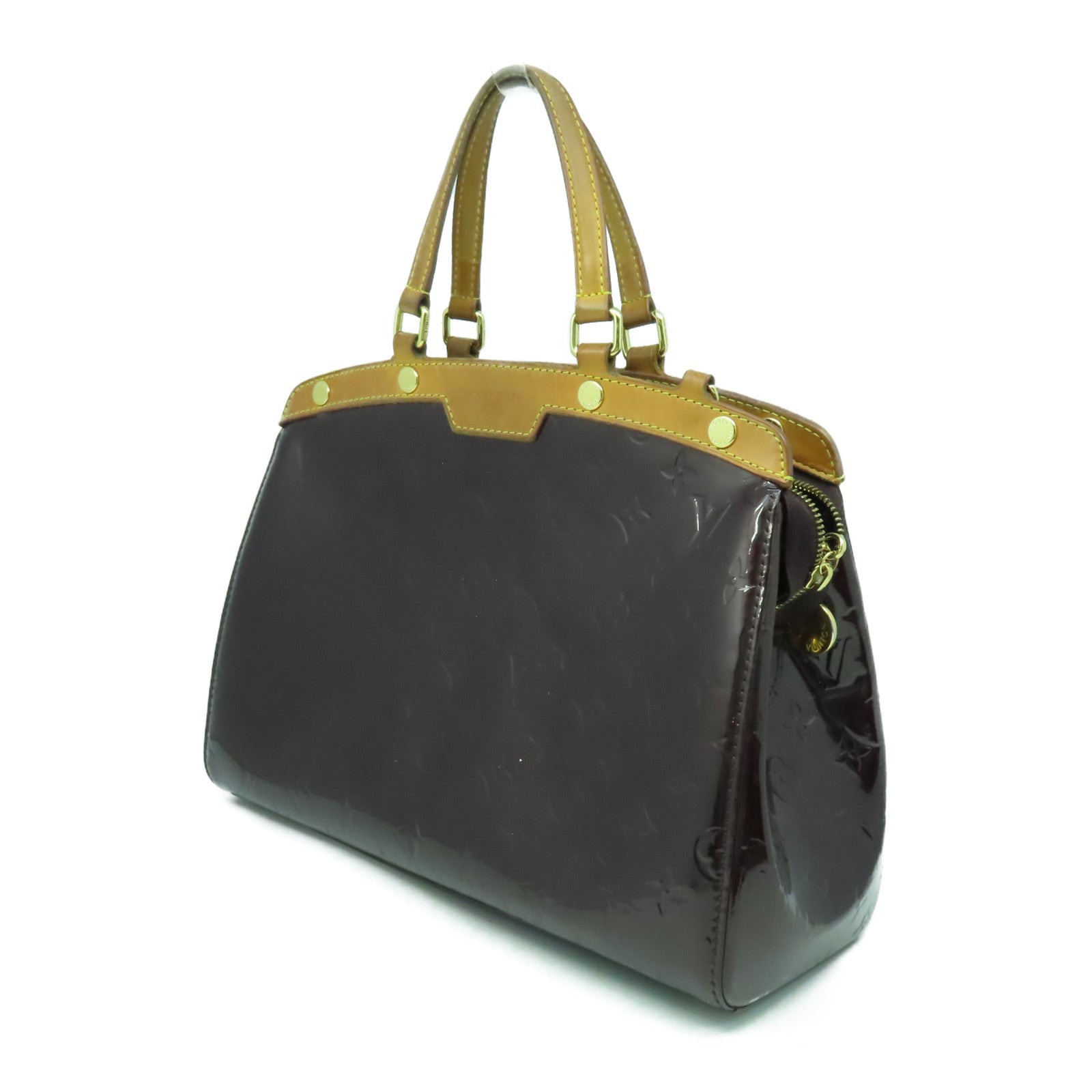 LOUIS VUITTON Monogram Vernis Blair MM金扣手挽肩背兩用袋酒紅色
