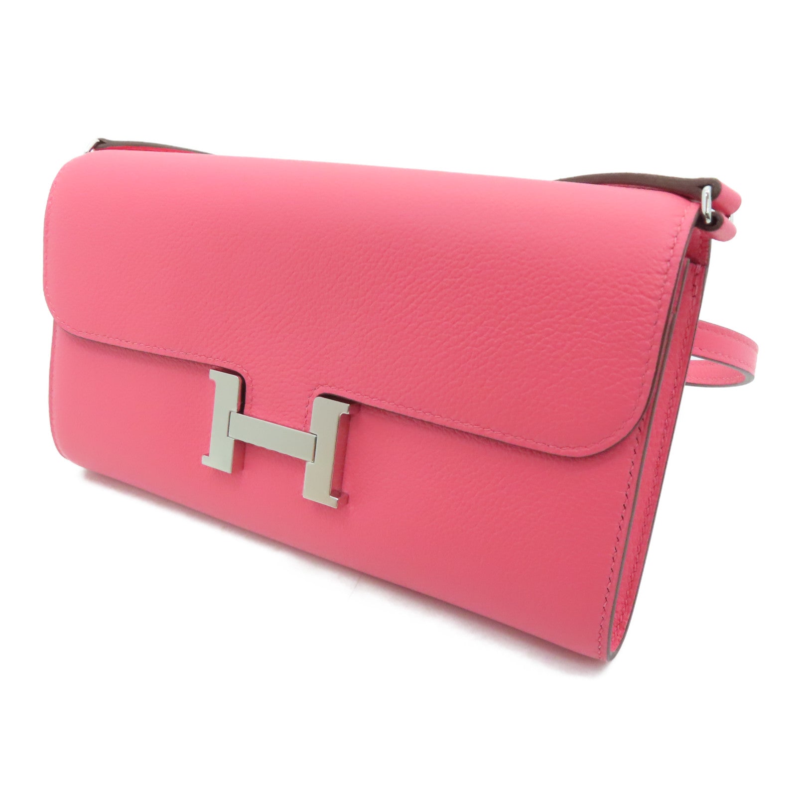 HERMES 【激减优惠】Evercolor皮革Constance Togo肩背袋新杜鹃桃色Rose Azalee