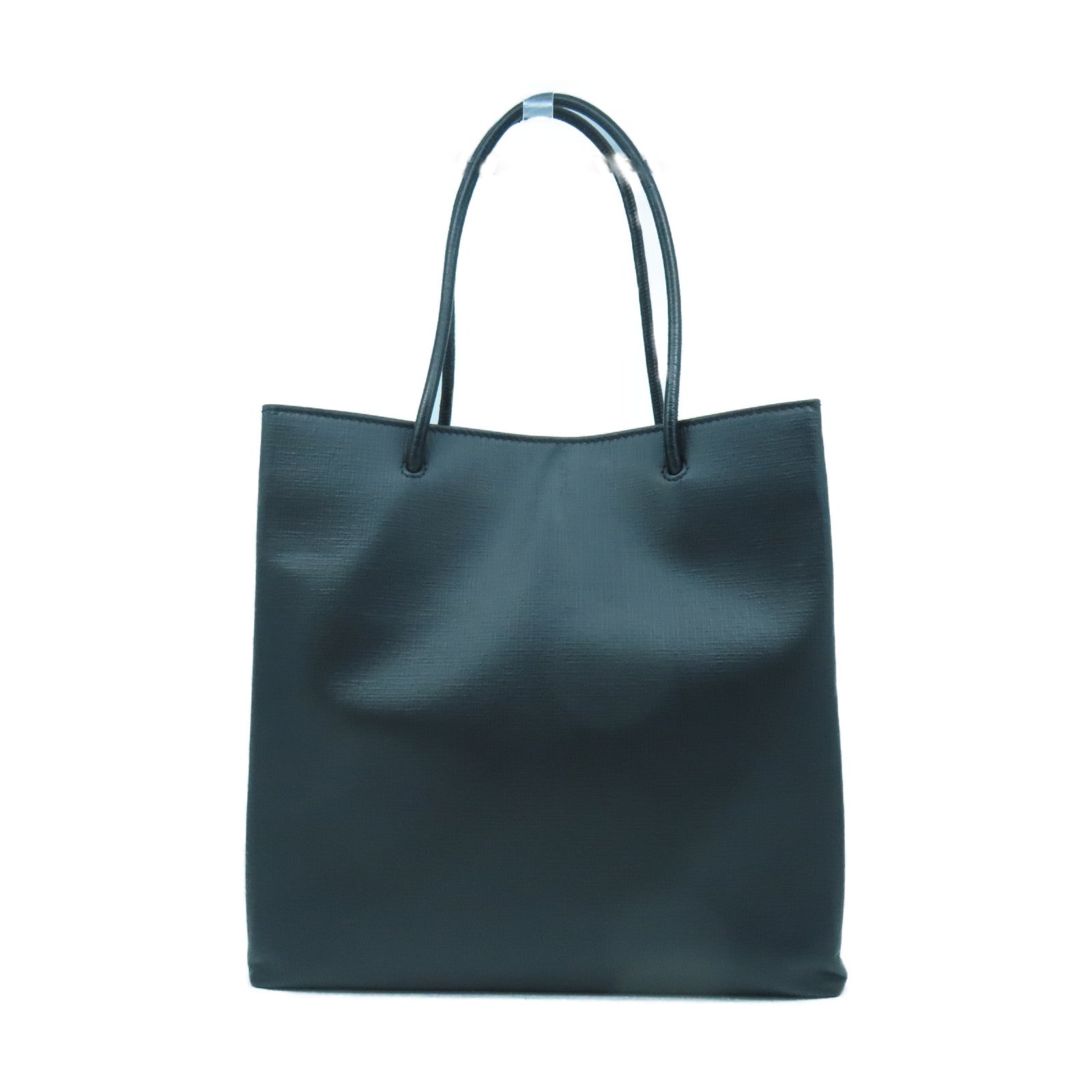 BALENCIAGA 牛皮皮革Shopping Bag銀扣手挽肩背兩用袋黑色