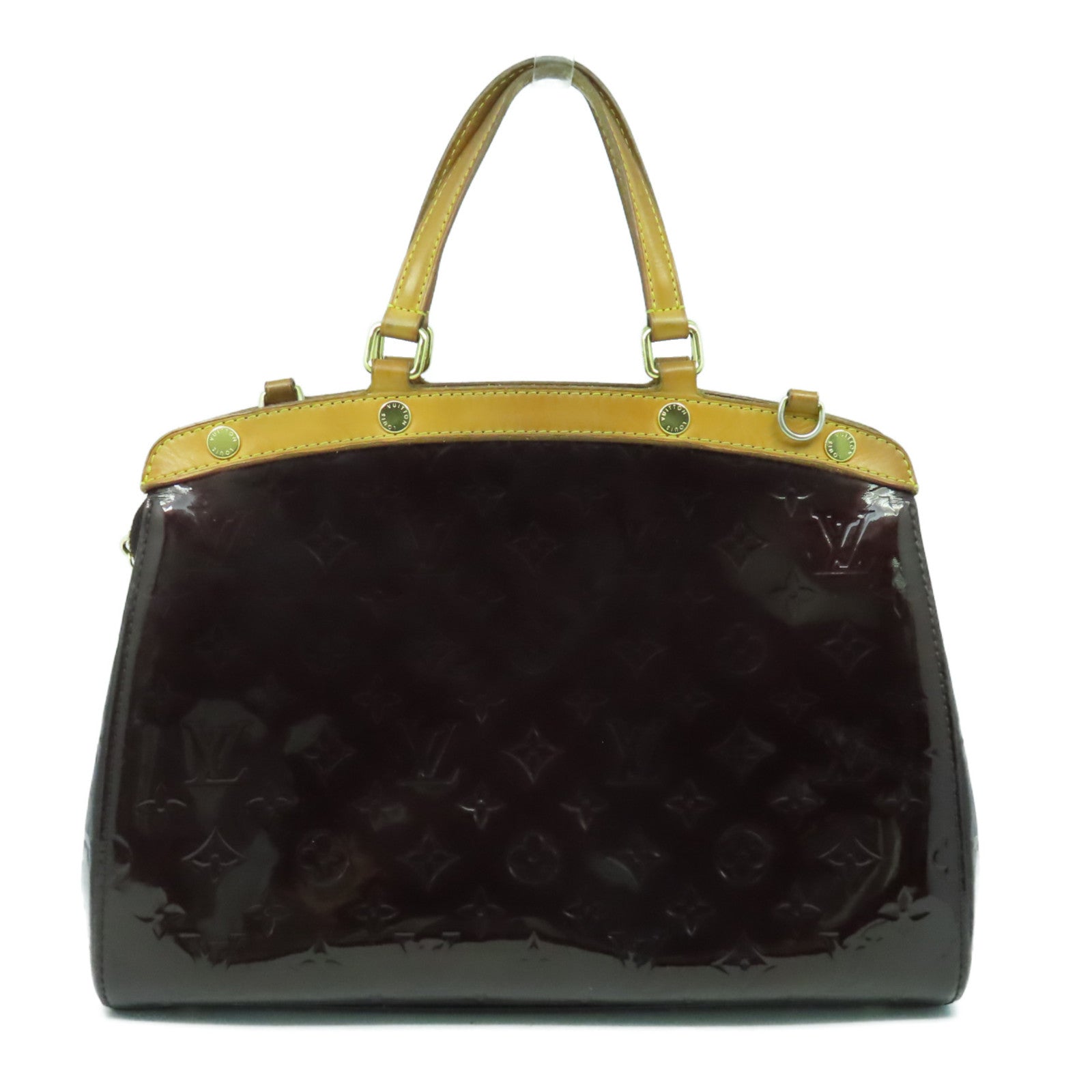 LOUIS VUITTON Monogram Vernis Blair MM金扣手挽肩背兩用袋酒紅色