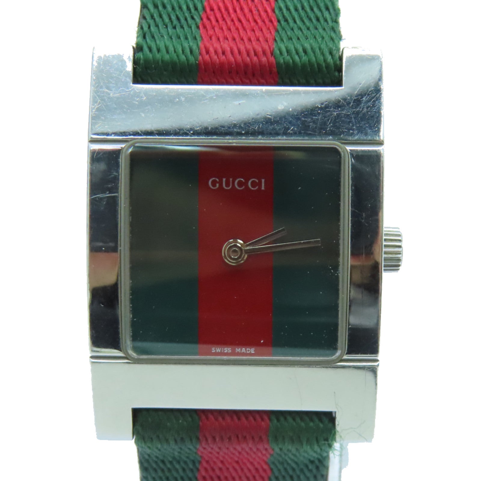 GUCCI Gucci不锈钢手表石英机芯绿色/红色