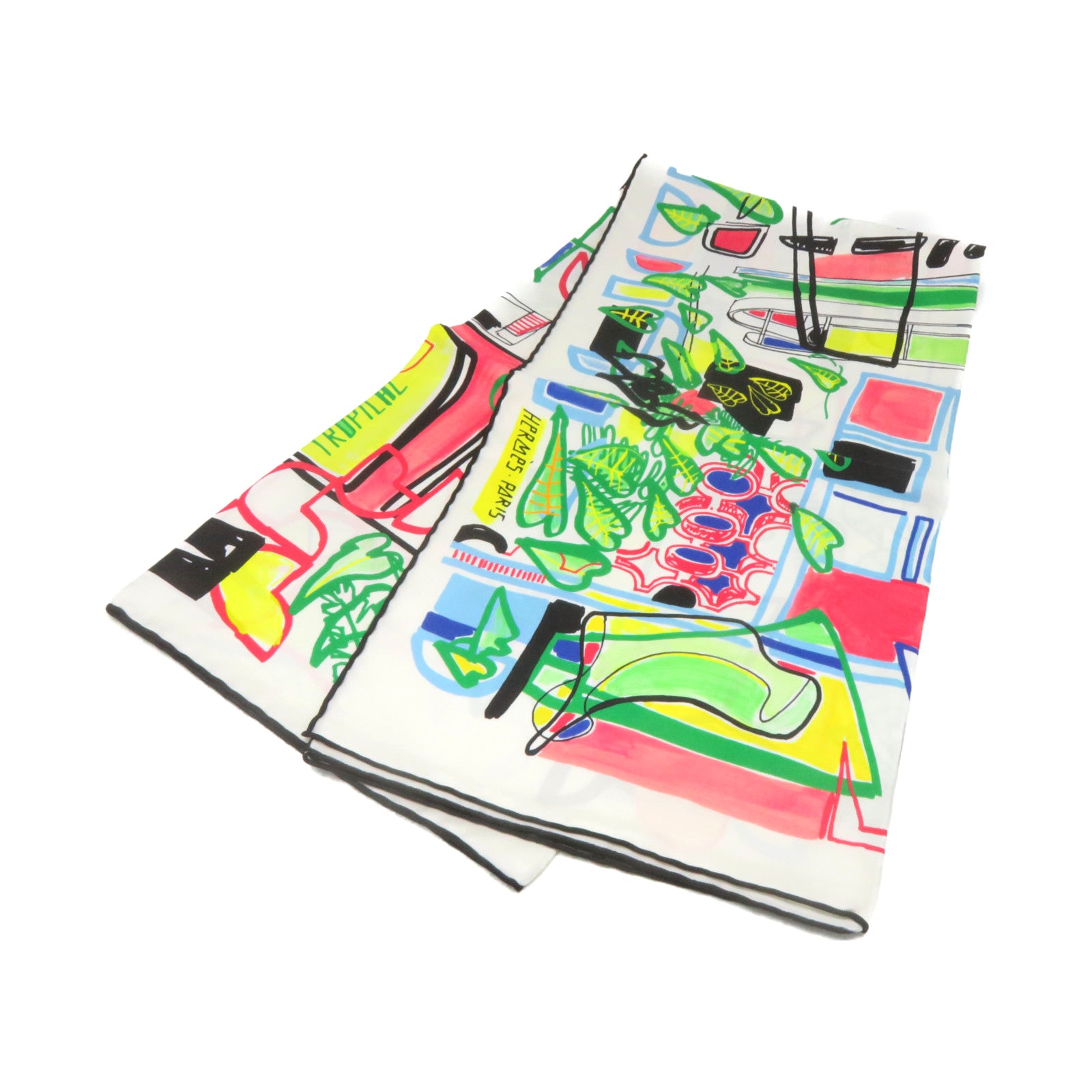 HERMES 【激減優惠】絲質Scarf 90x90絲巾白色/彩色