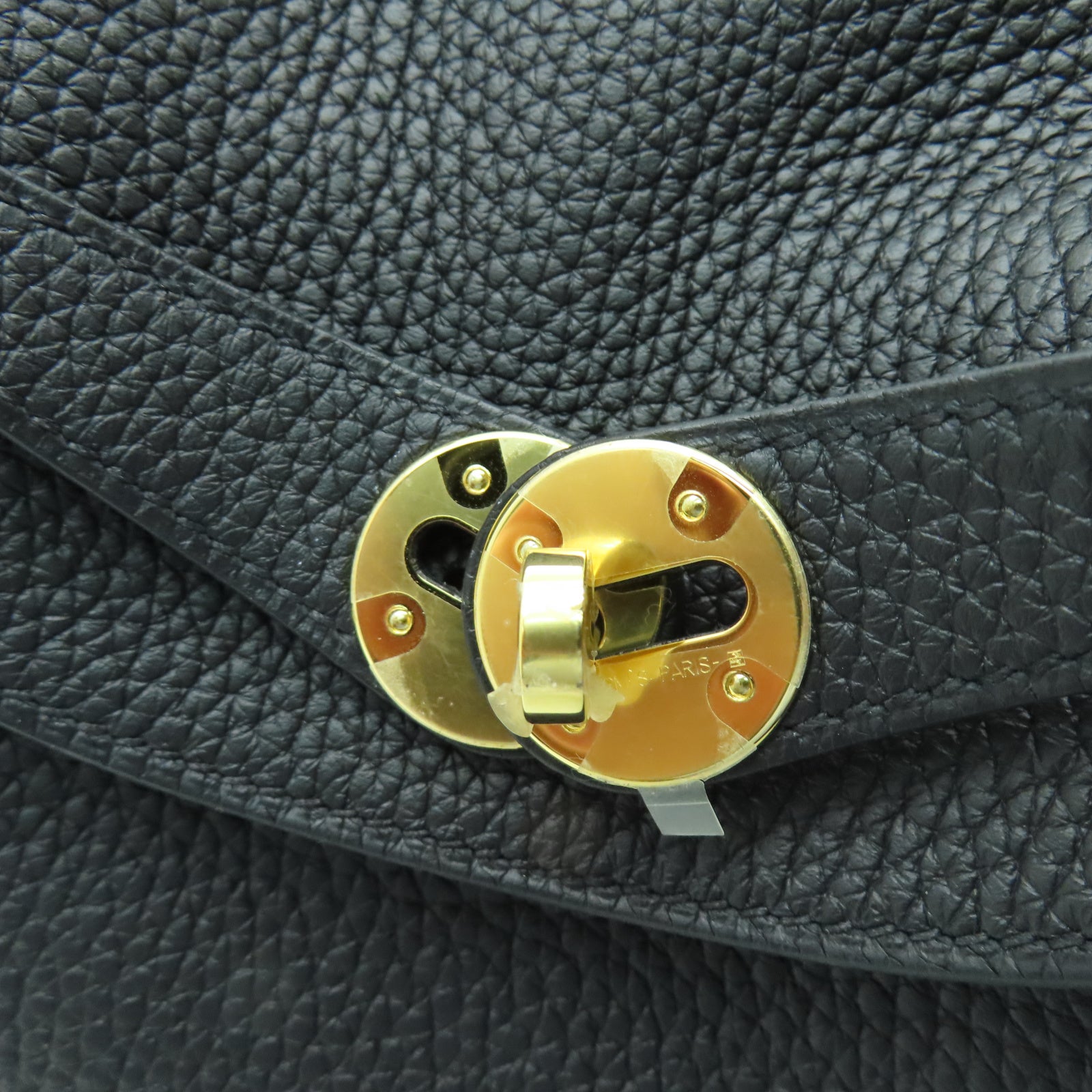 HERMES Taurillon Clemence皮革Lindy 26金扣手挽肩背兩用袋黑色
