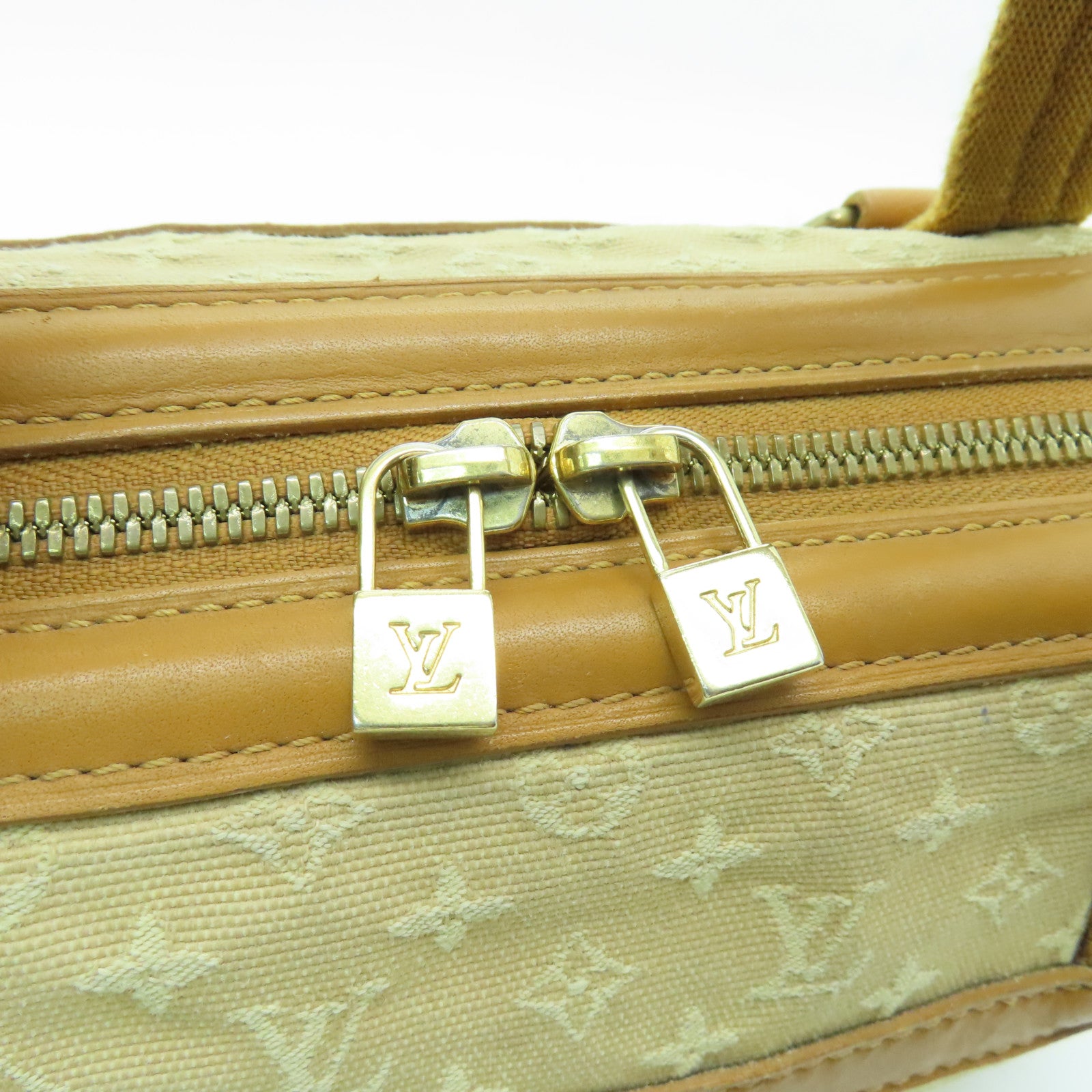 LOUIS VUITTON Monogram Mini Josephine PM金扣手挽袋米色