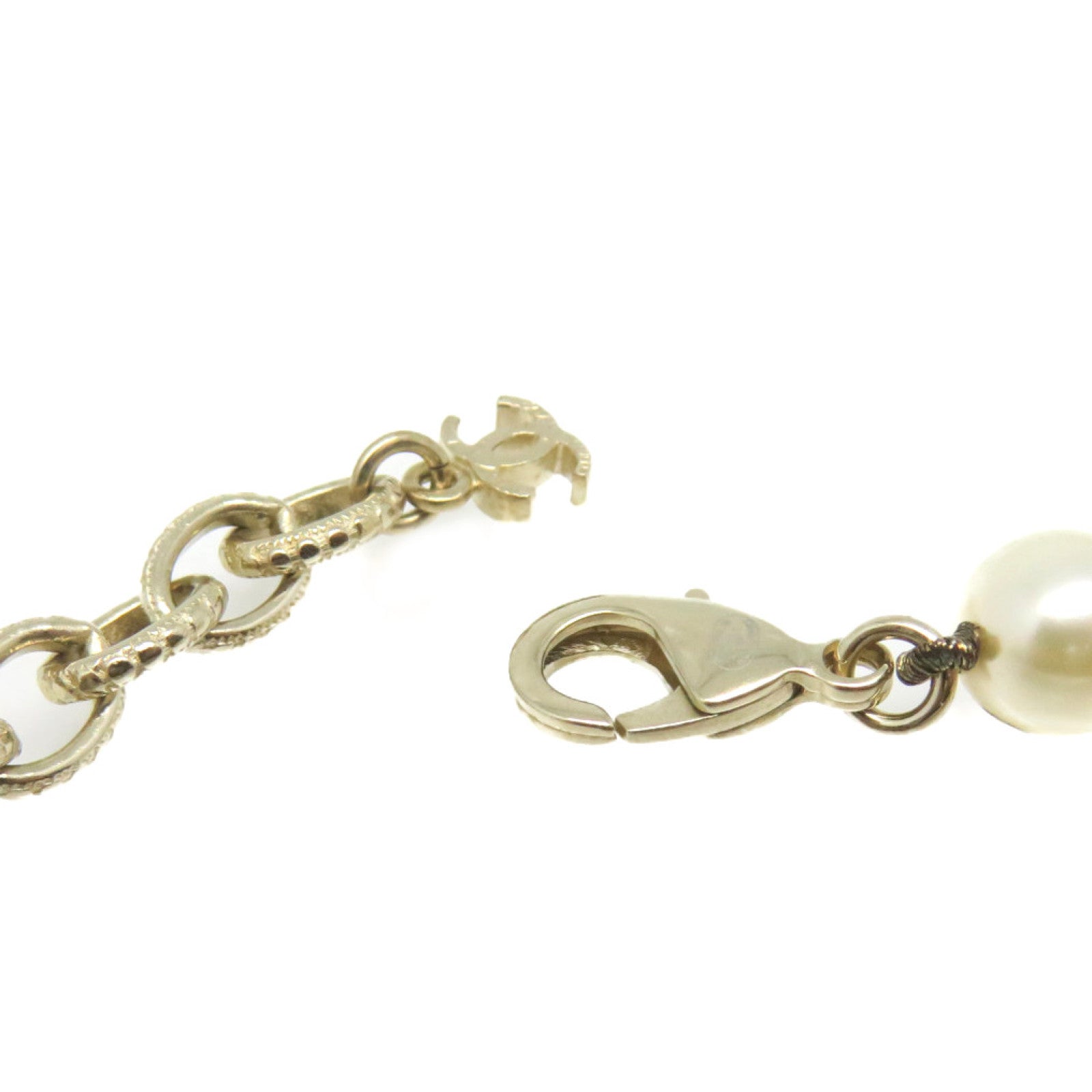 CHANEL 金屬/PCV/仿珍珠Necklace項鏈粉紅色/米白色