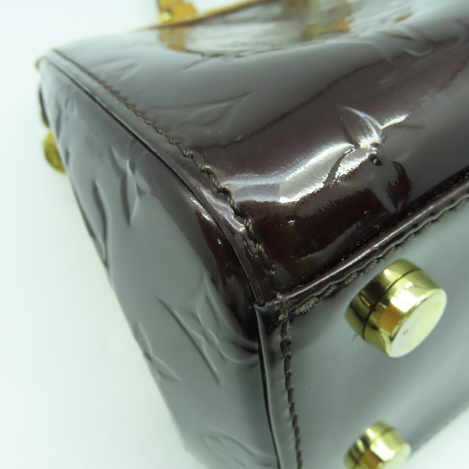 LOUIS VUITTON Monogram Vernis Blair MM金扣手挽肩背兩用袋酒紅色