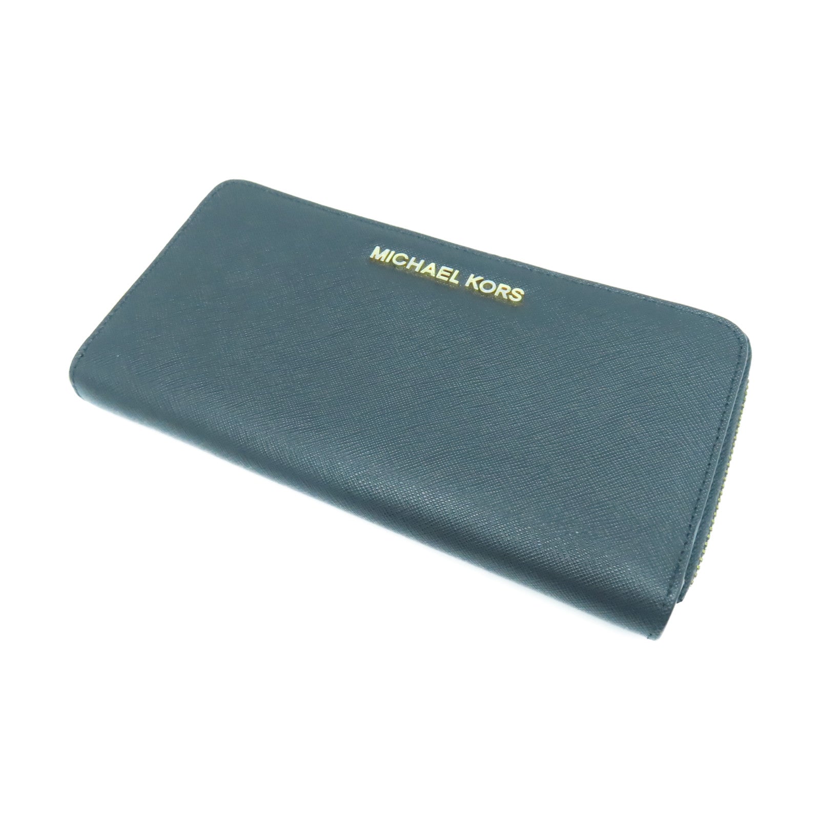 Michael Kors Leather Long Wallet Gold Buckle Long Wallet Black