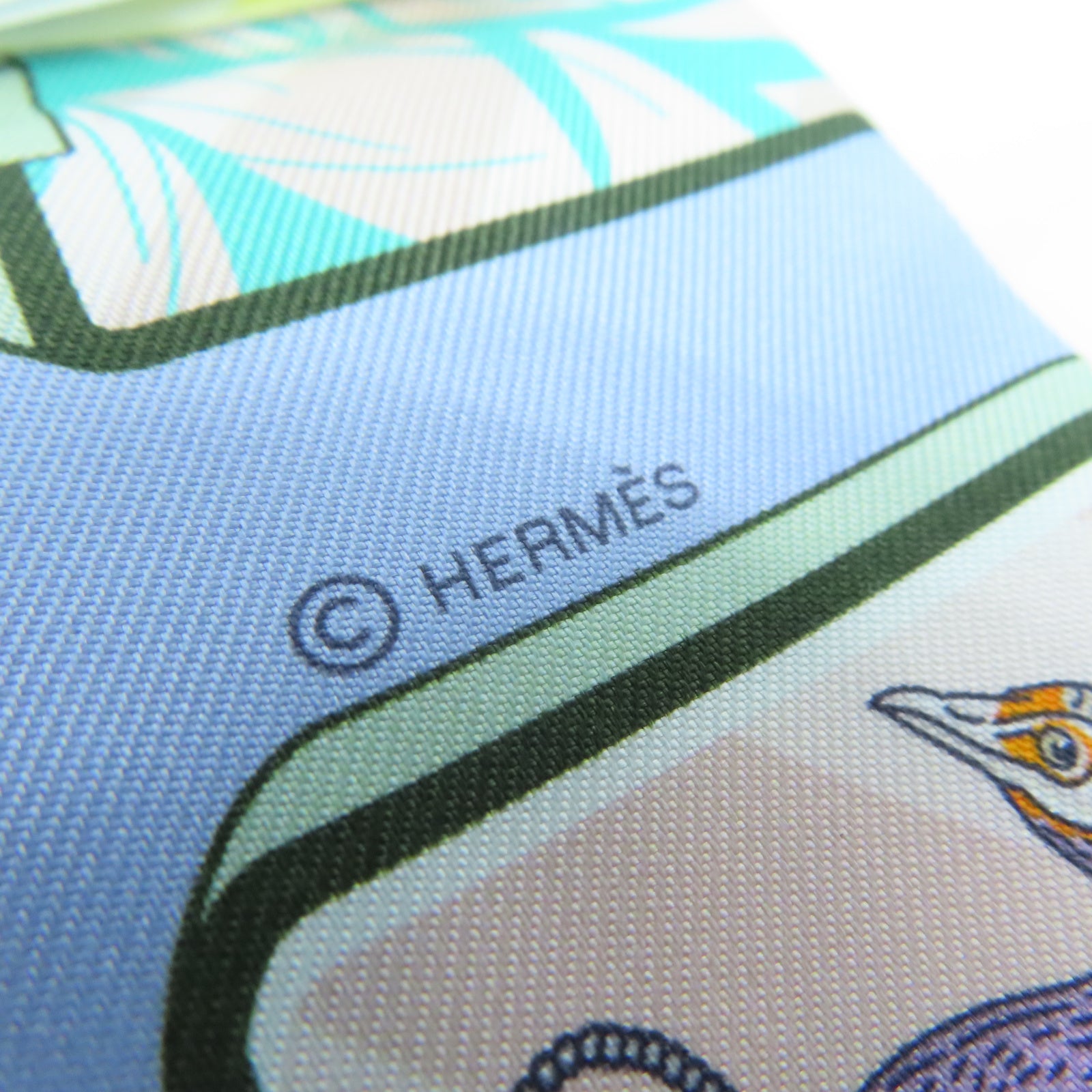 HERMES 【激減優惠】絲質Twilly Scarf絲巾淺藍色