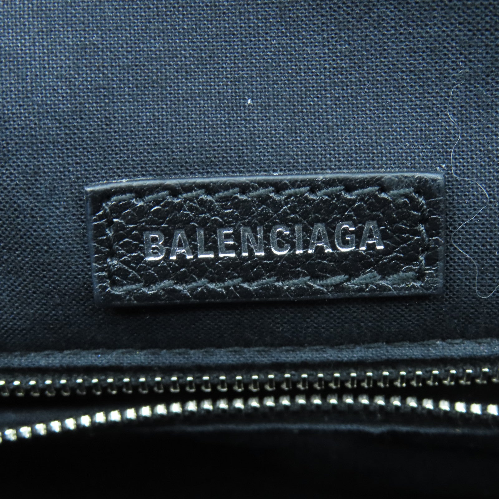 BALENCIAGA 牛皮皮革Shopping Bag銀扣手挽肩背兩用袋黑色