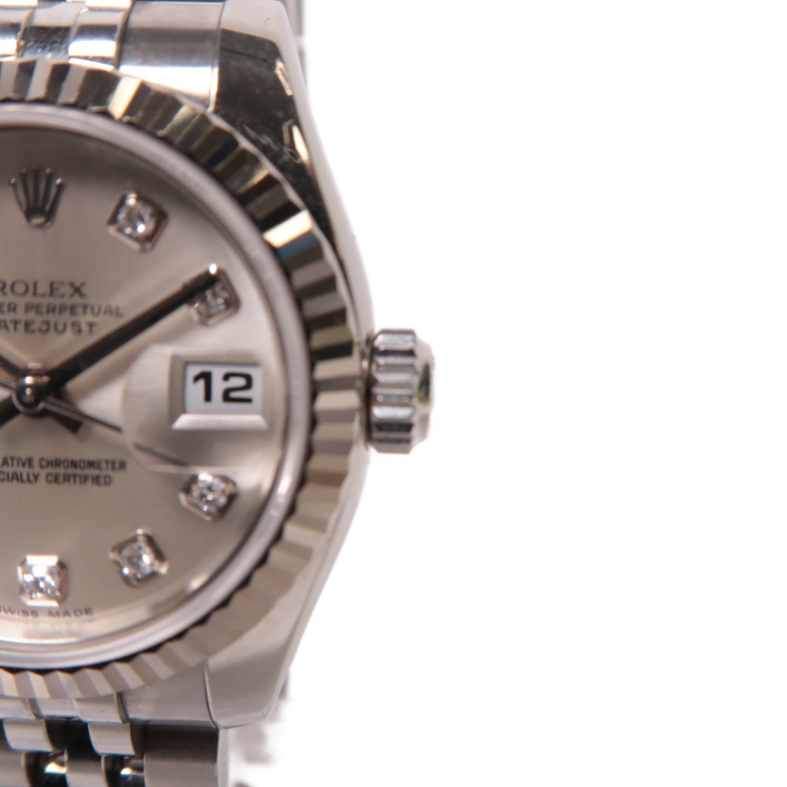 ROLEX Lady Datejust 18K白金/不鏽鋼手錶自動機芯銀色
