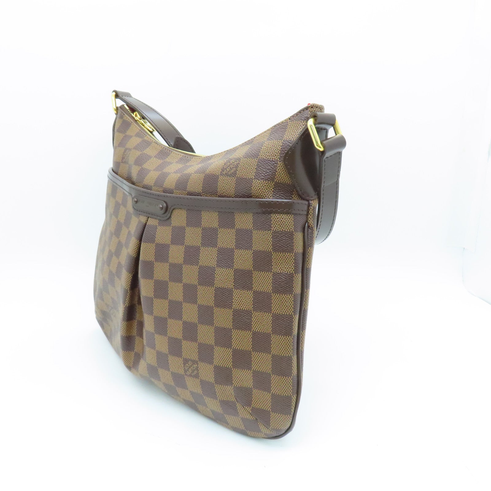 LOUIS VUITTON Damier Bloomsbury PM Gold Buckle Shoulder Bag Brown