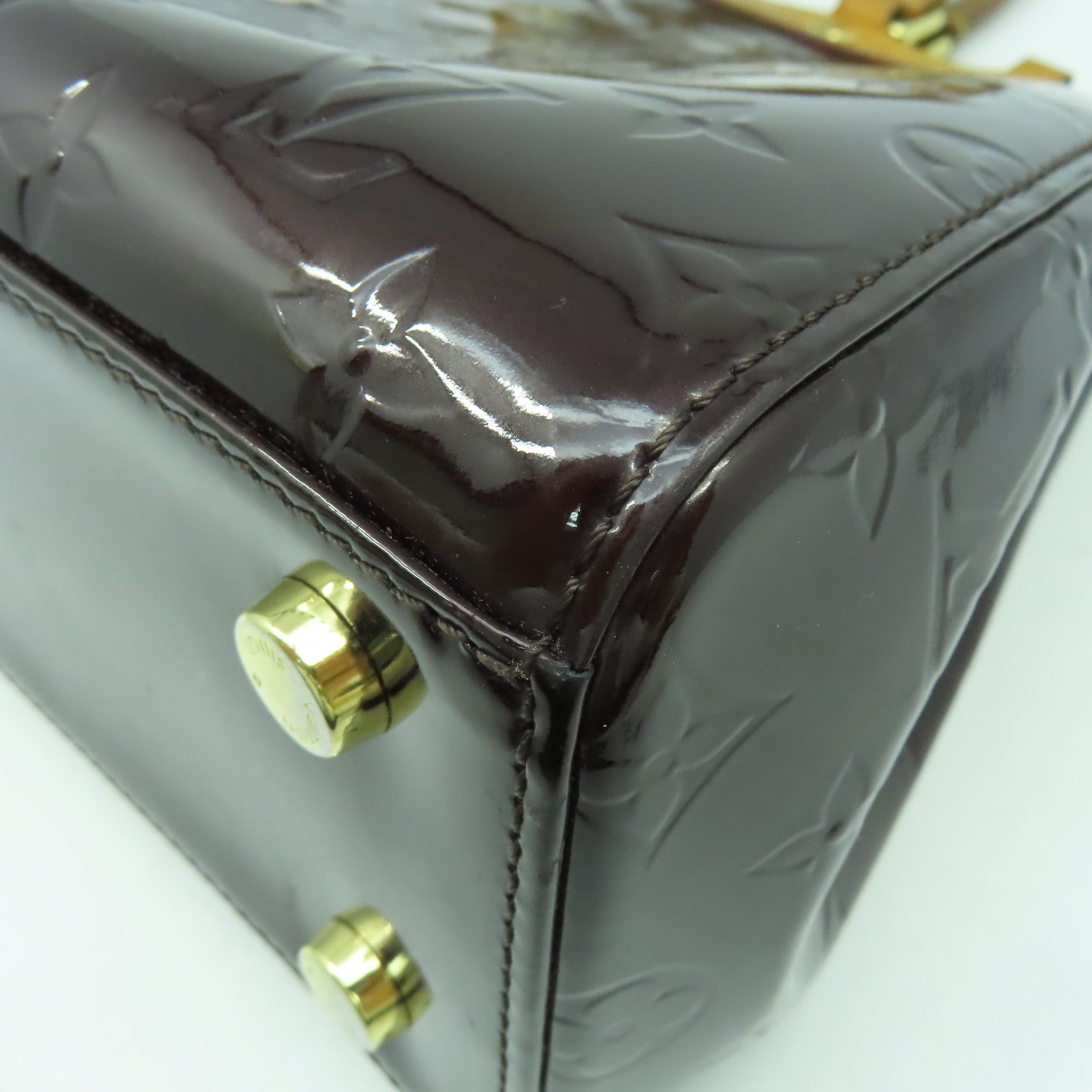 LOUIS VUITTON Monogram Vernis Blair MM金扣手挽肩背兩用袋酒紅色