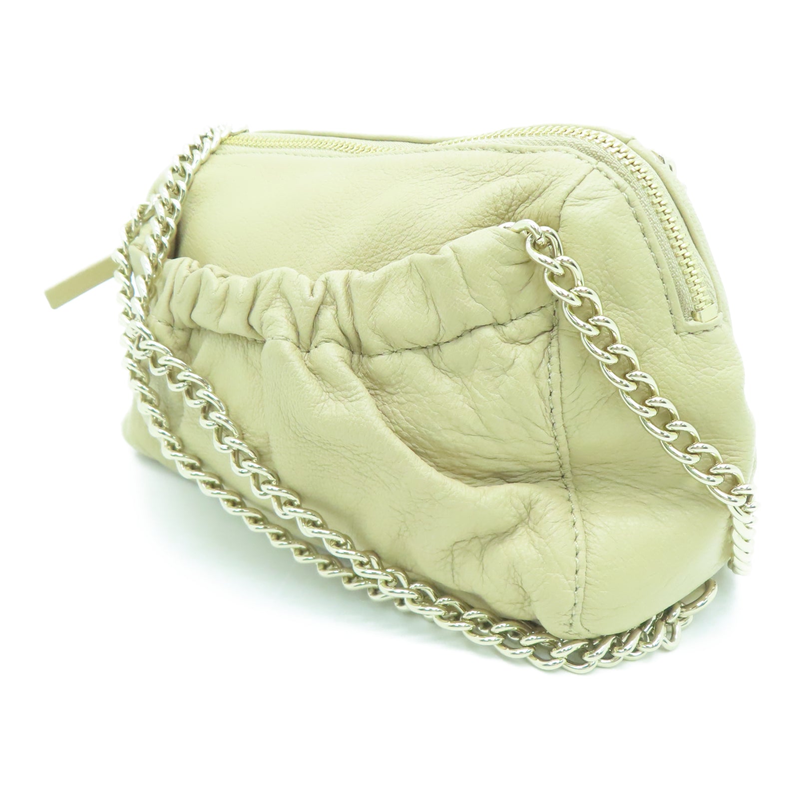 Kate Spade 羊皮皮革Shoulder Bag金扣链带肩背袋米色