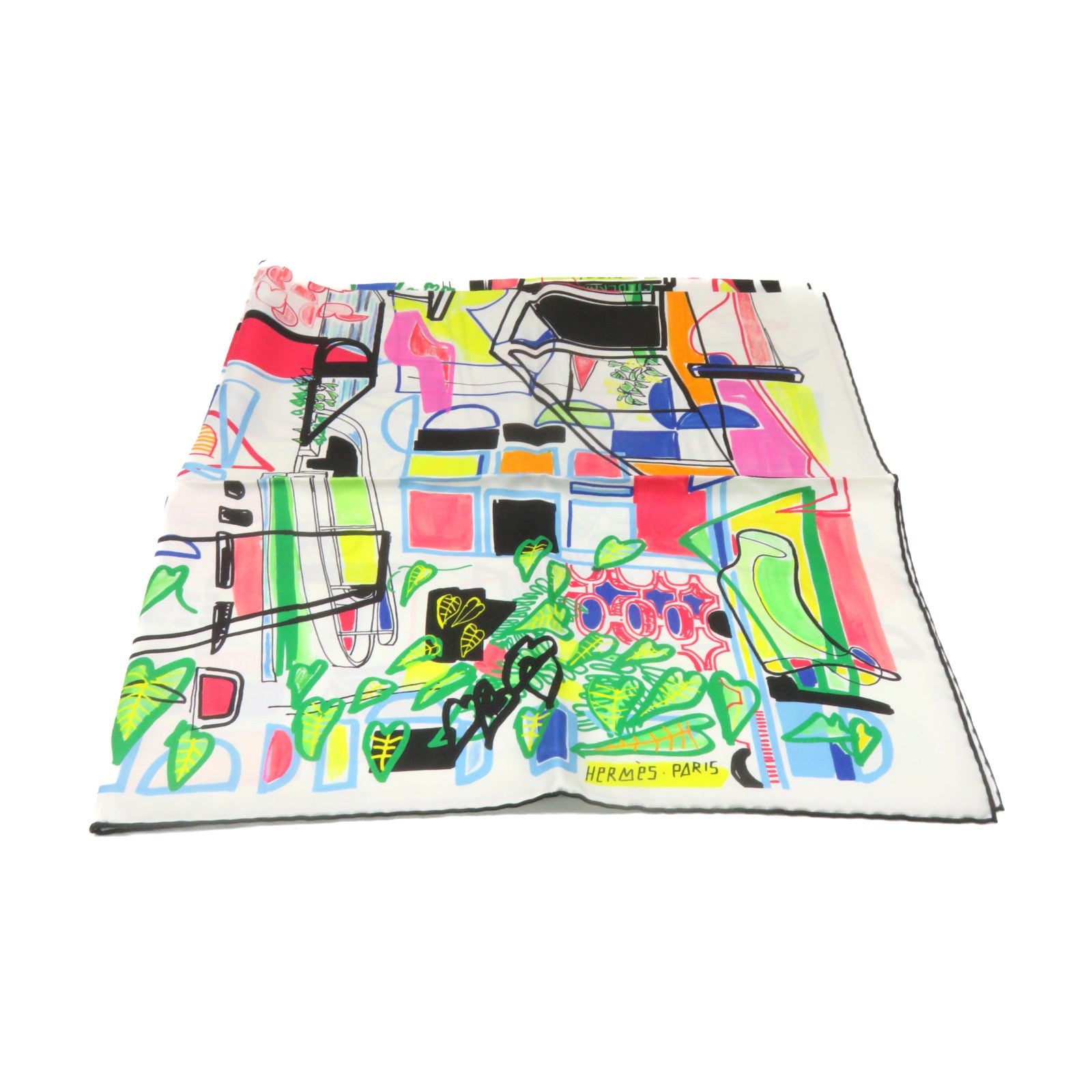 HERMES 【激減優惠】絲質Scarf 90x90絲巾白色/彩色