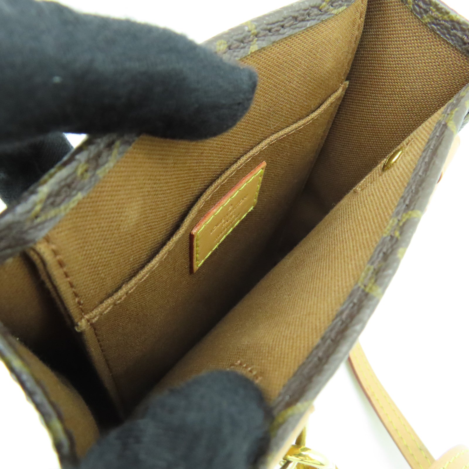 LOUIS VUITTON Monogram Petit Sac Plat金扣肩背袋啡色