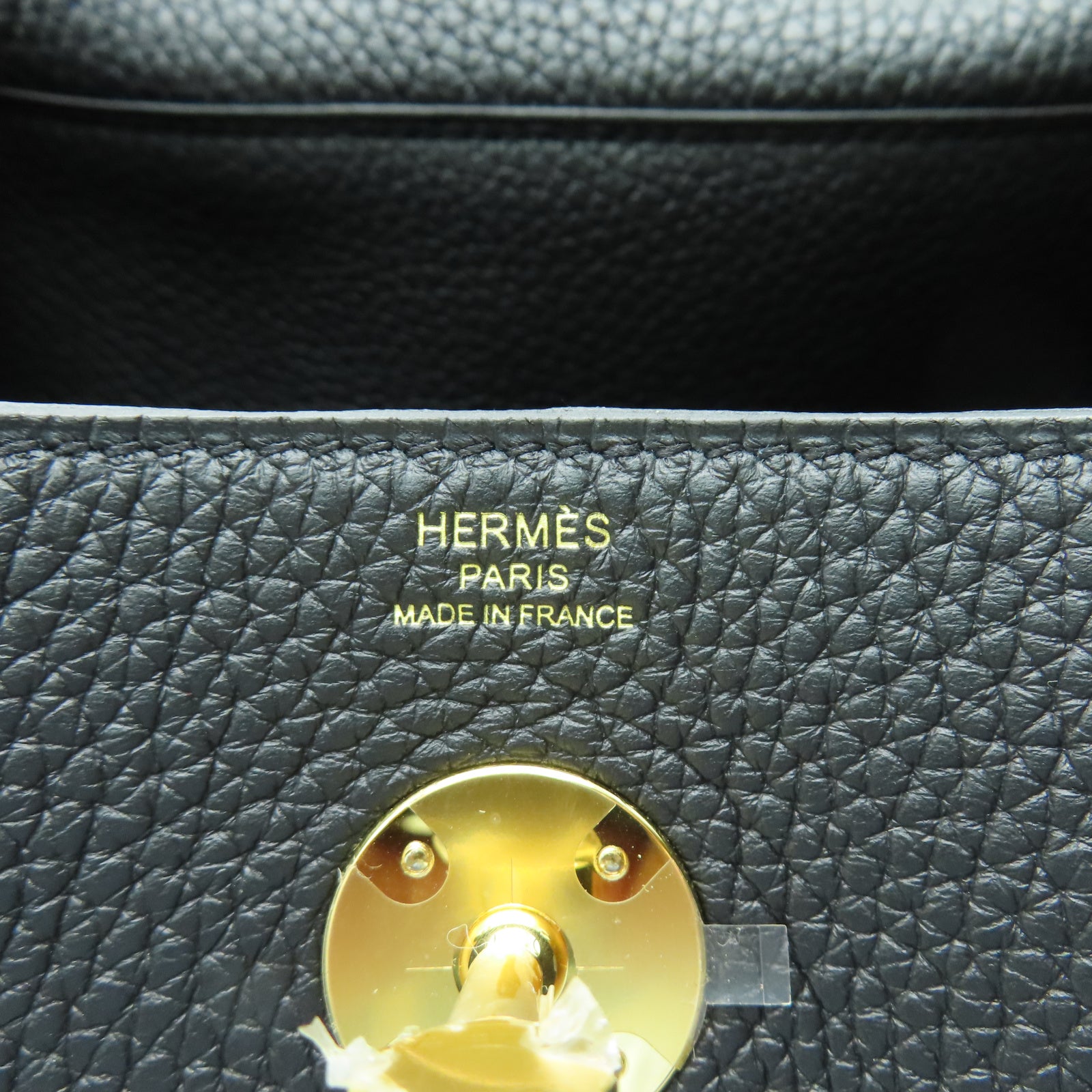 HERMES Taurillon Clemence皮革Lindy 26金扣手挽肩背兩用袋黑色